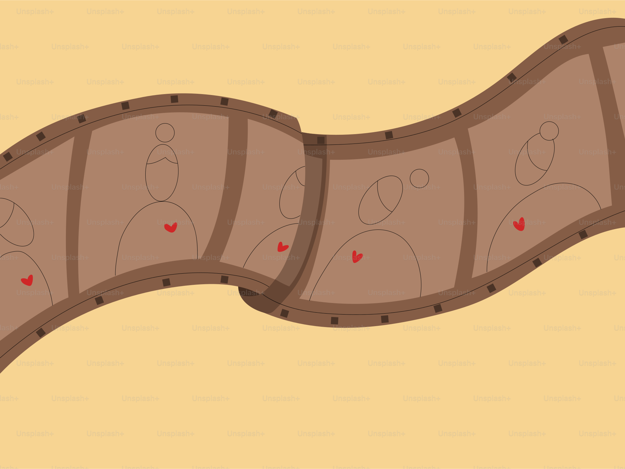 Filmstreifen, der die Entwicklung eines Babys zeigt.