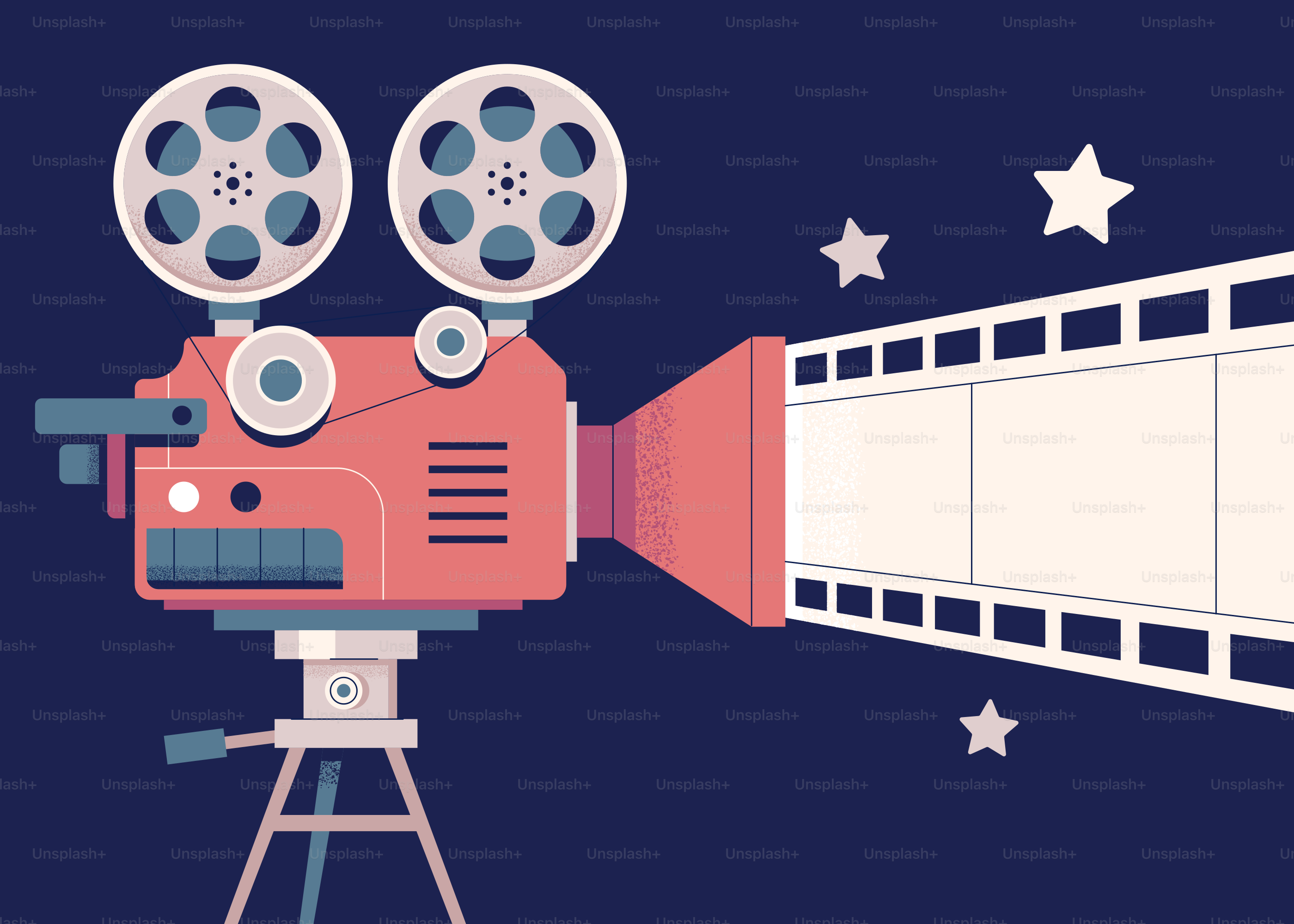 Cámara de cine antigua haciendo una película.