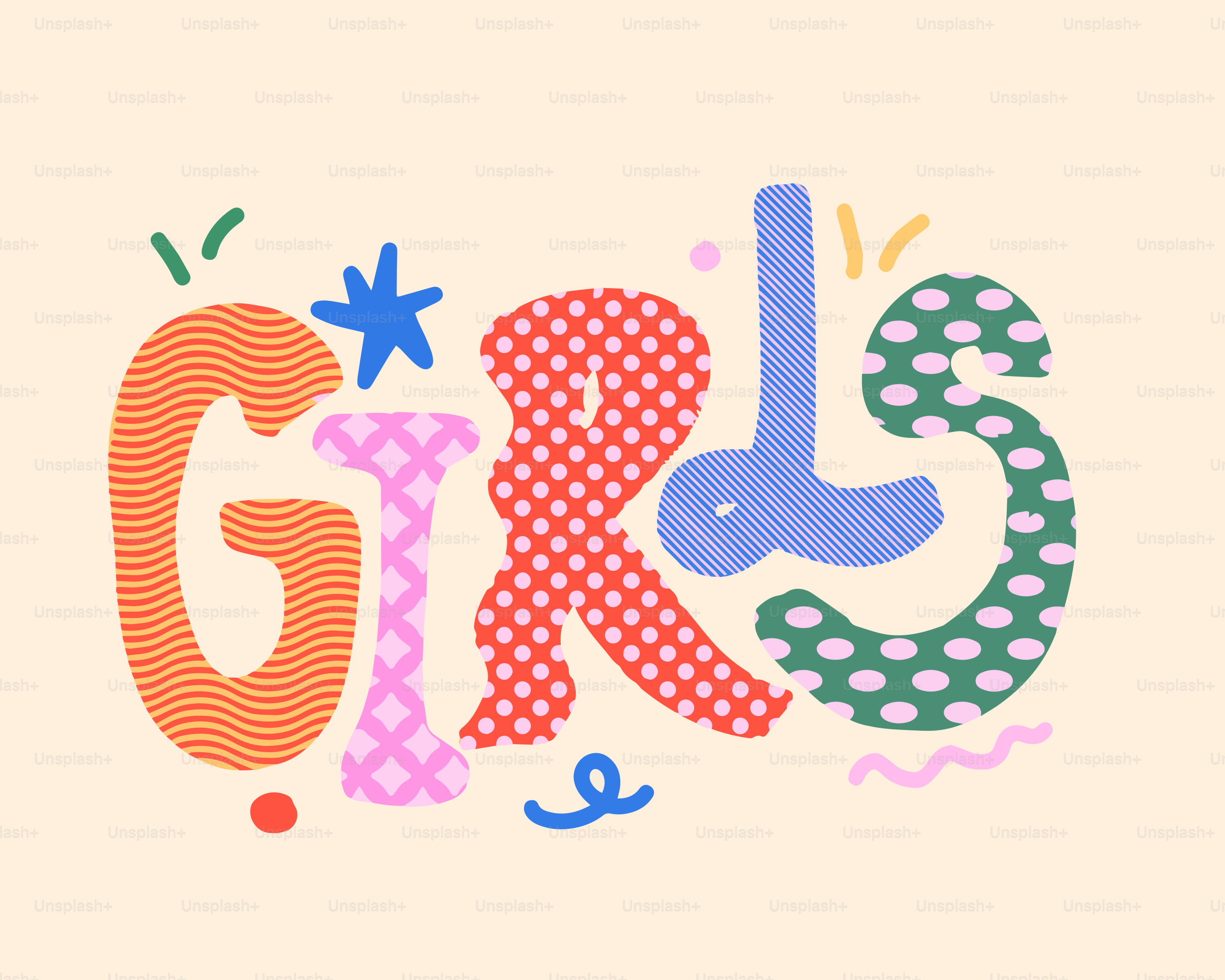 L'immagine scrive la parola "ragazze".