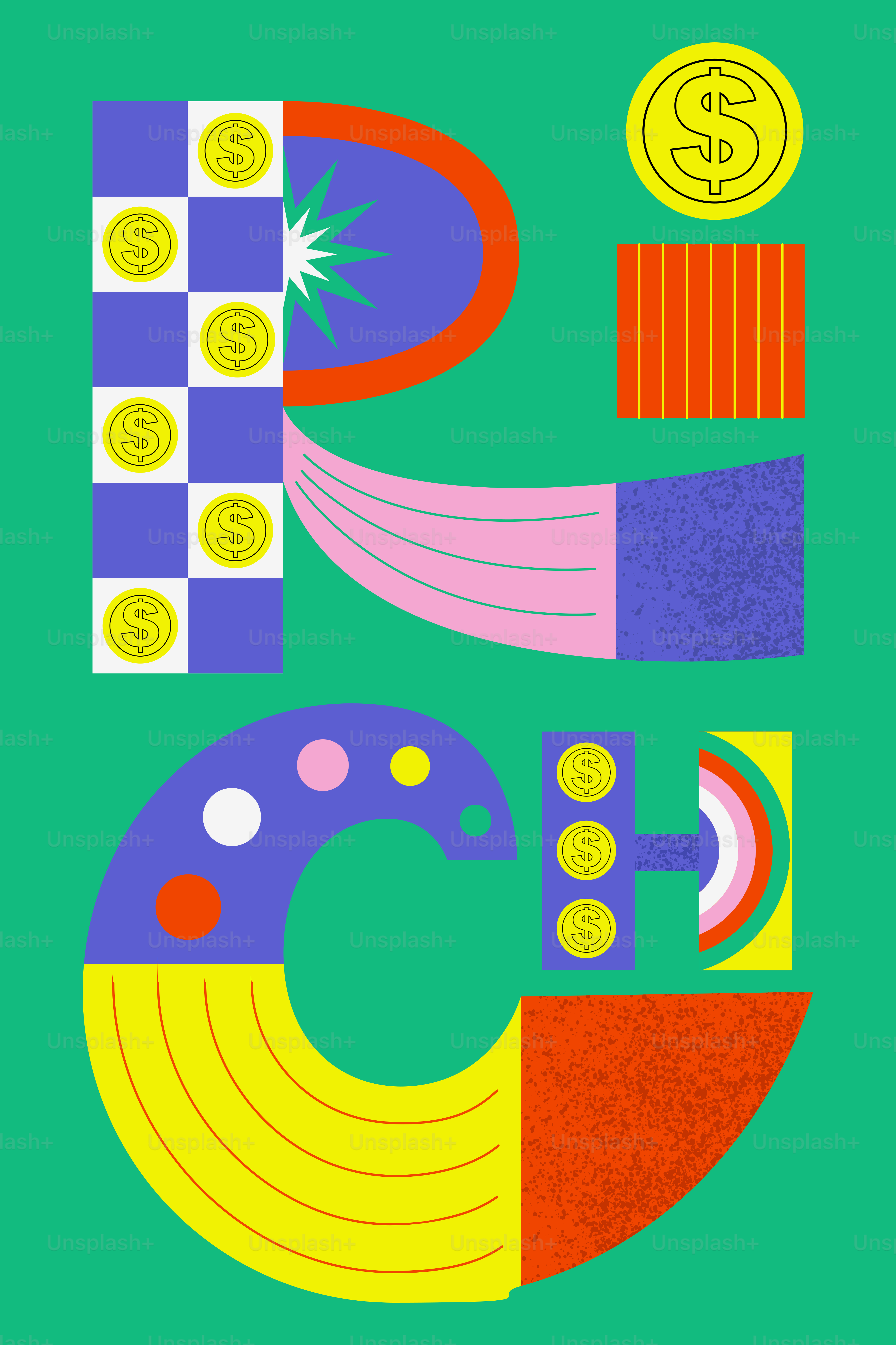 この画像は「富裕層」を抽象的かつカラフルに描いたものです。