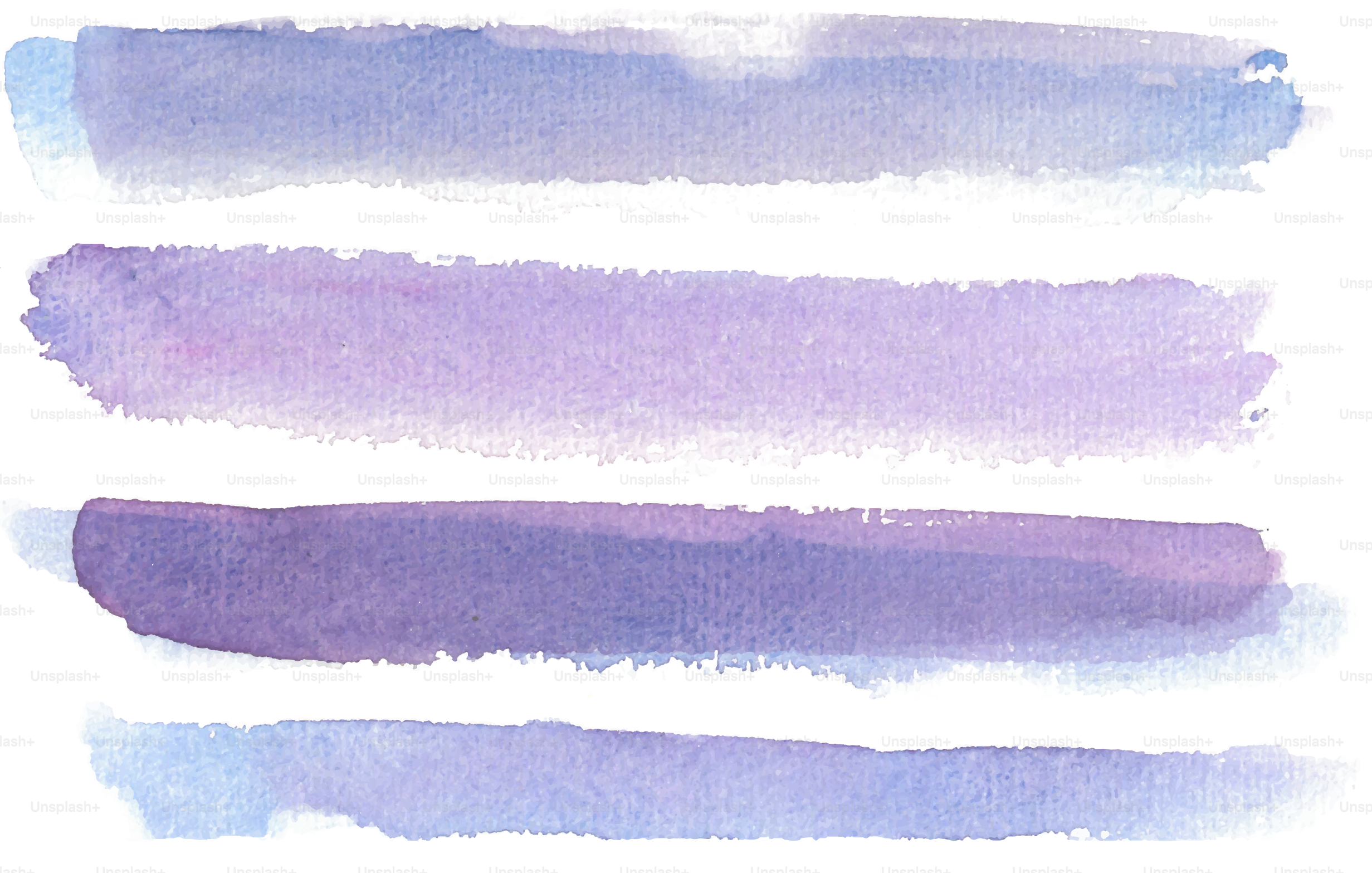 Watercolor brushstrokes in shades of purple.