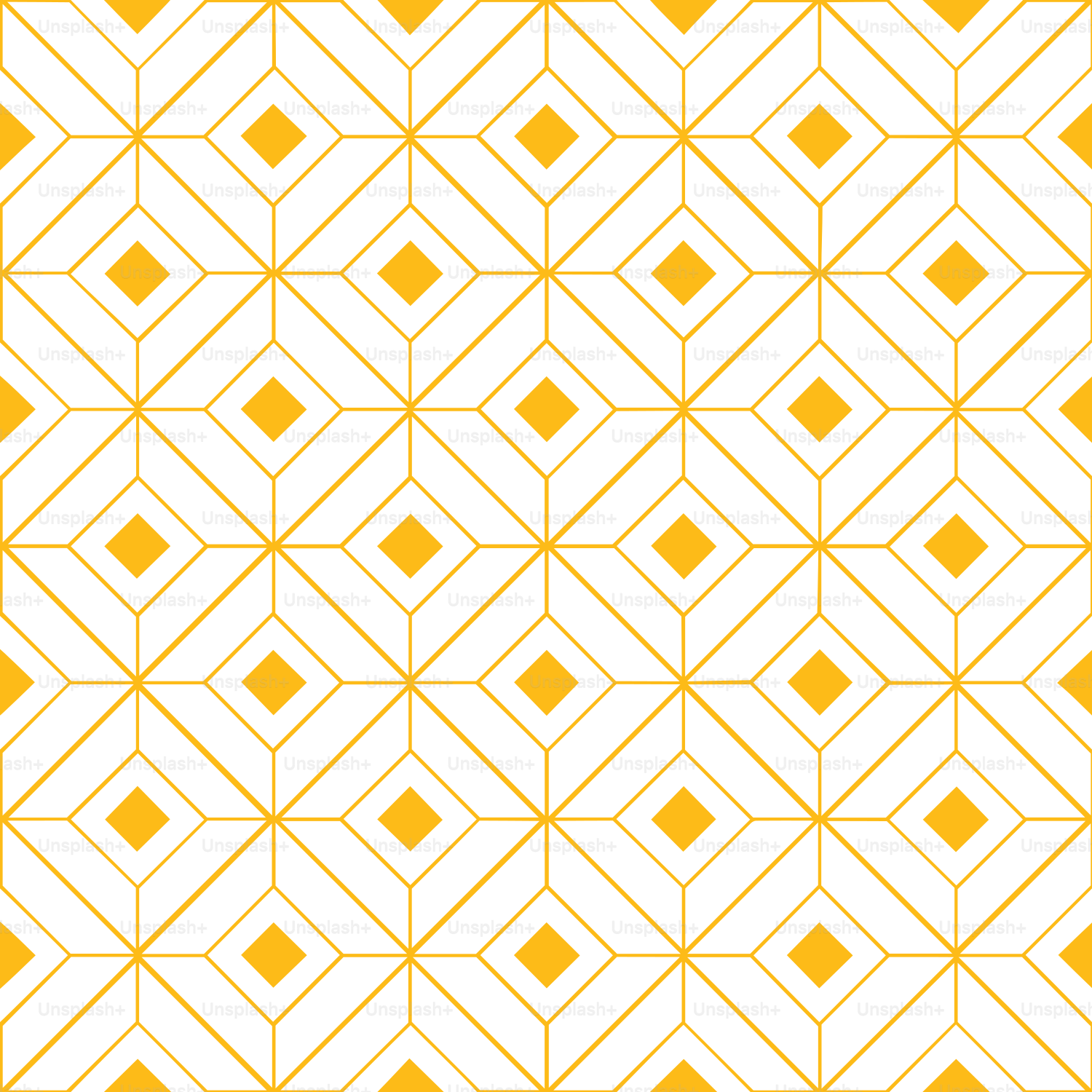 Geometric pattern with gold diamonds and lines.