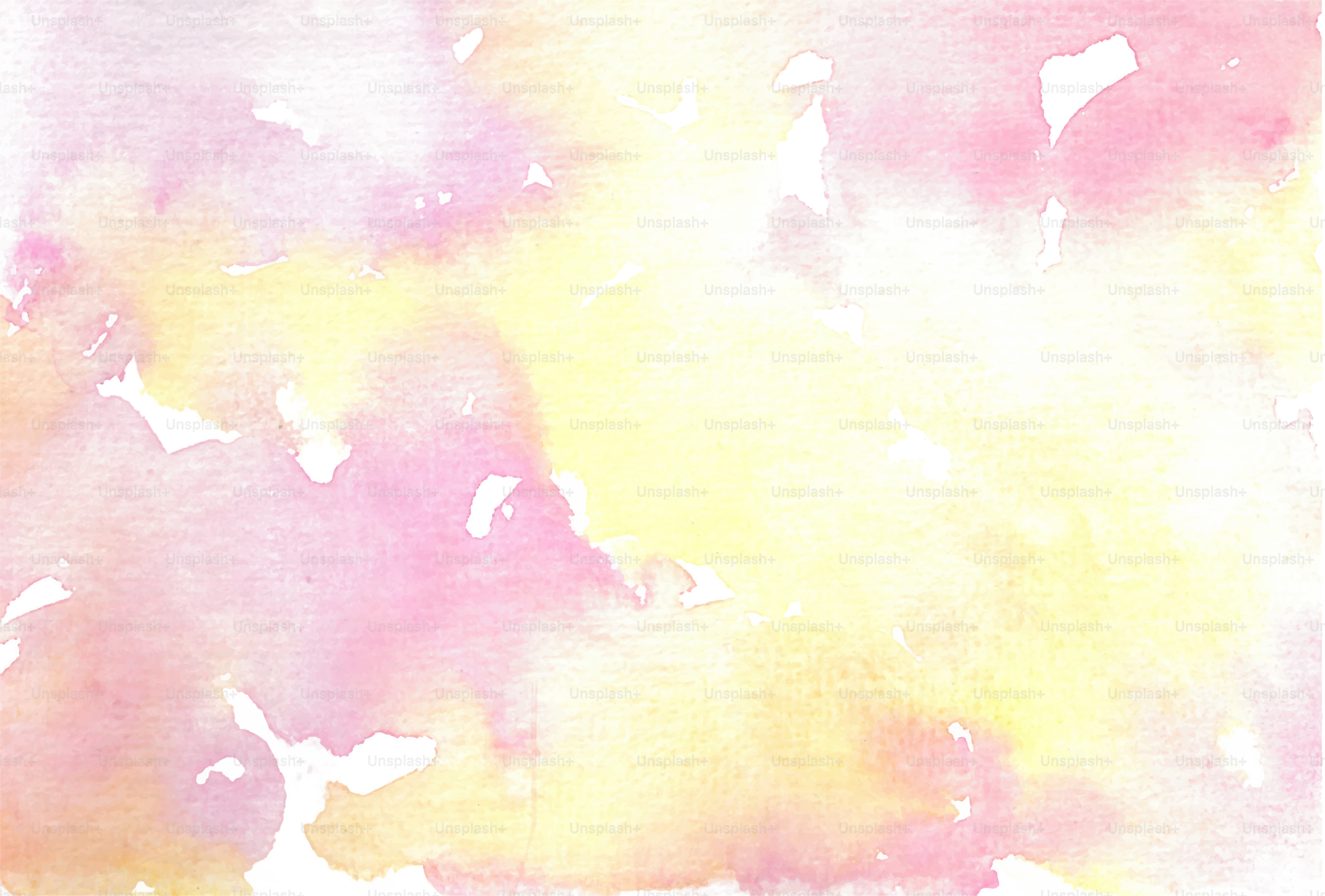 Pink and yellow watercolor background with white spaces.