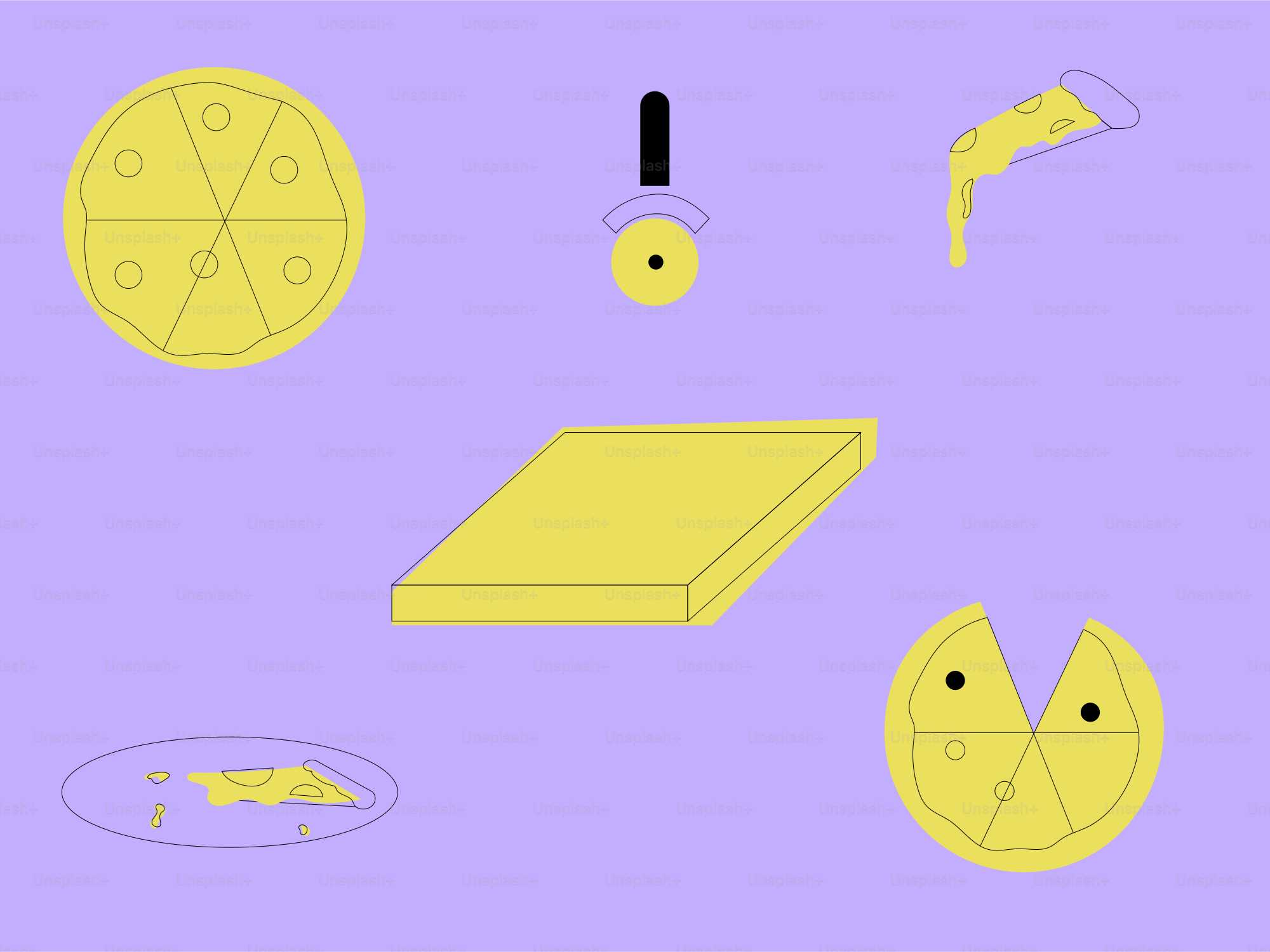 Pizza being prepared and served.