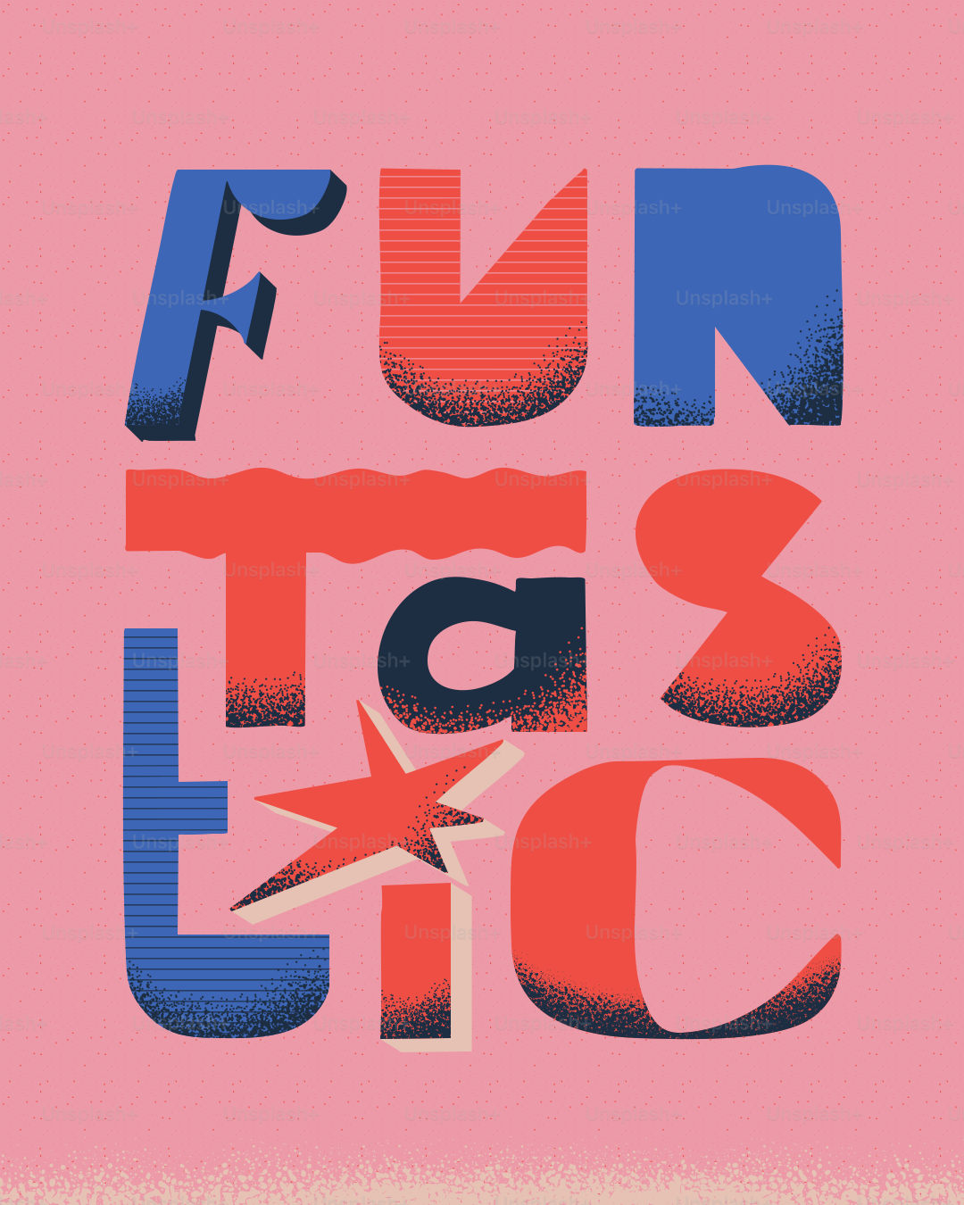 Fantastic word art on a pink background.