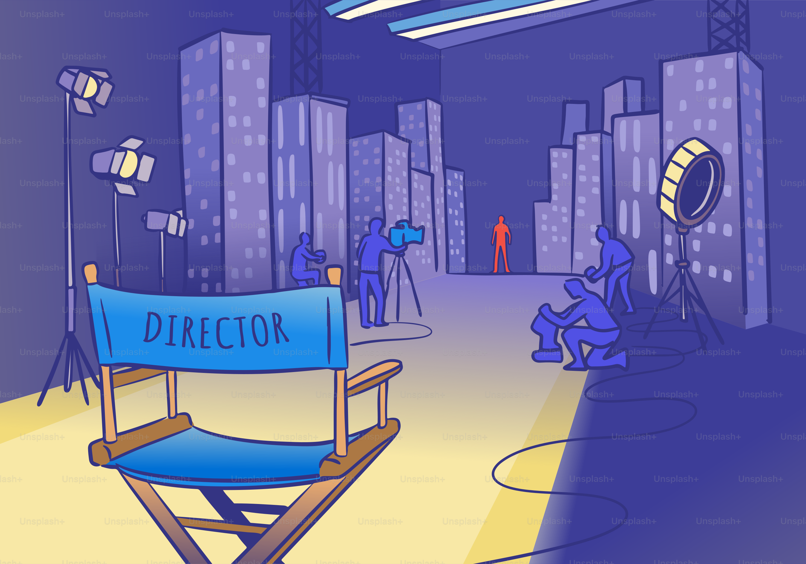 A movie set is ready for filming.