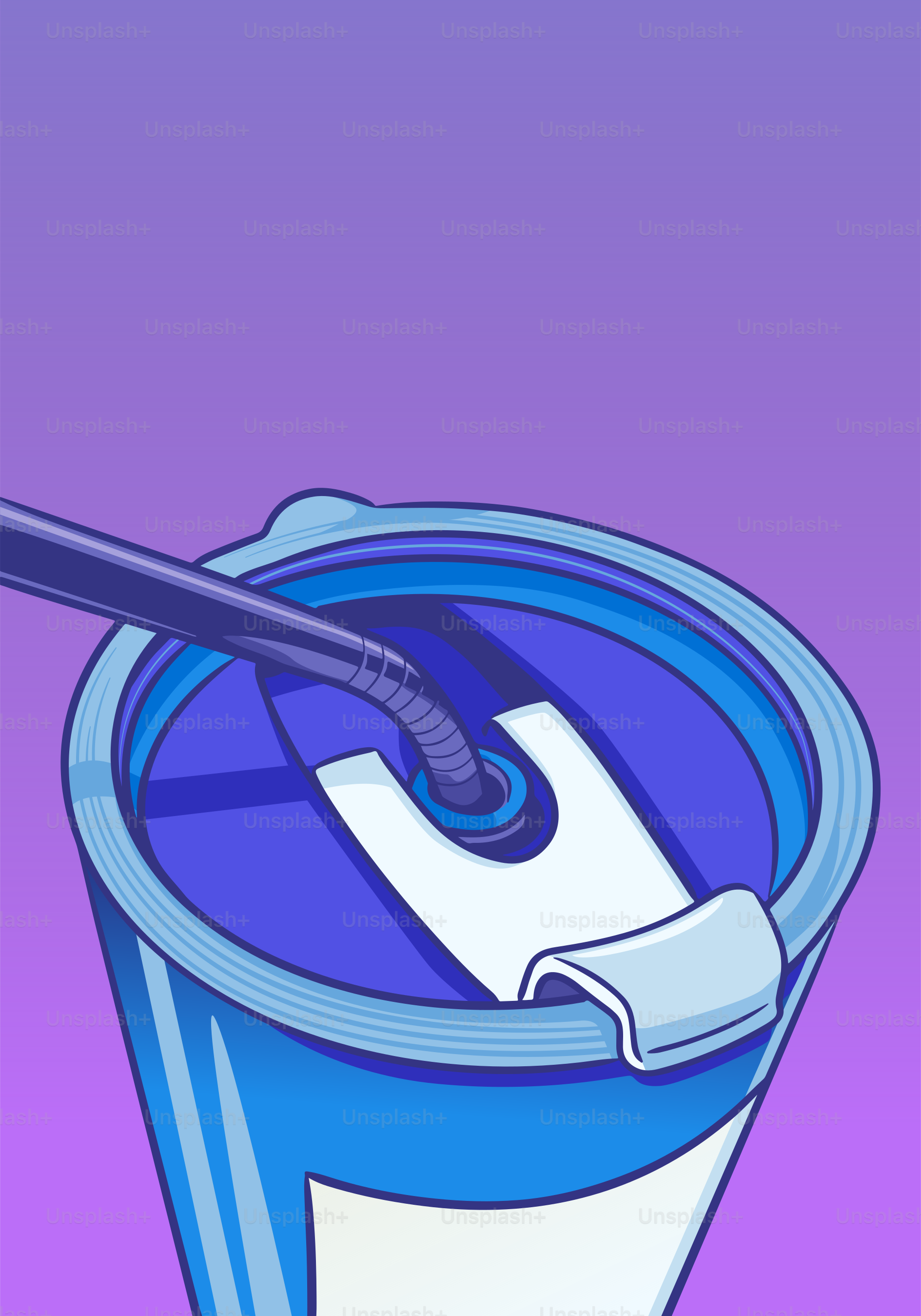 A drink cup with a straw.