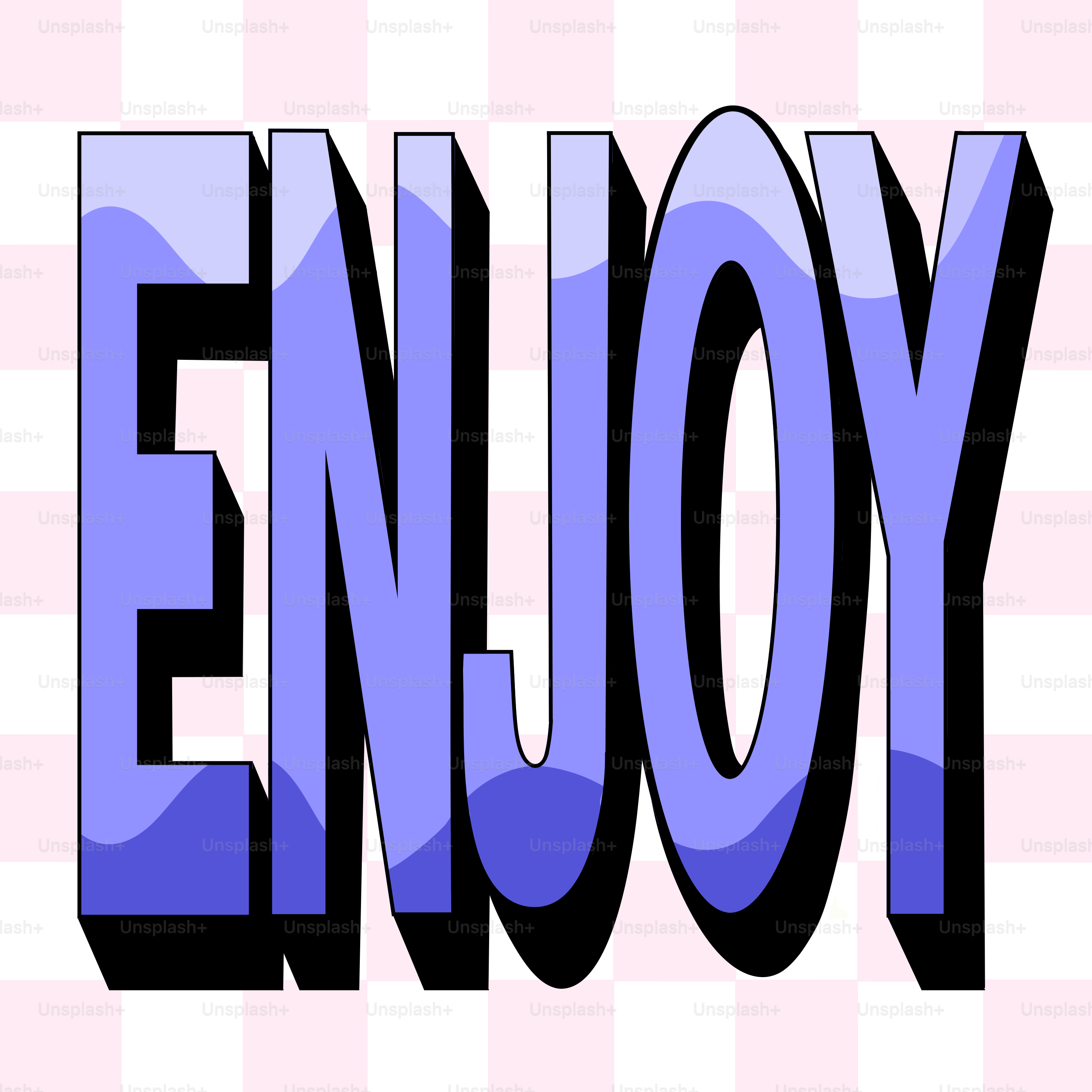 The image shows the word "enjoy" in bold.