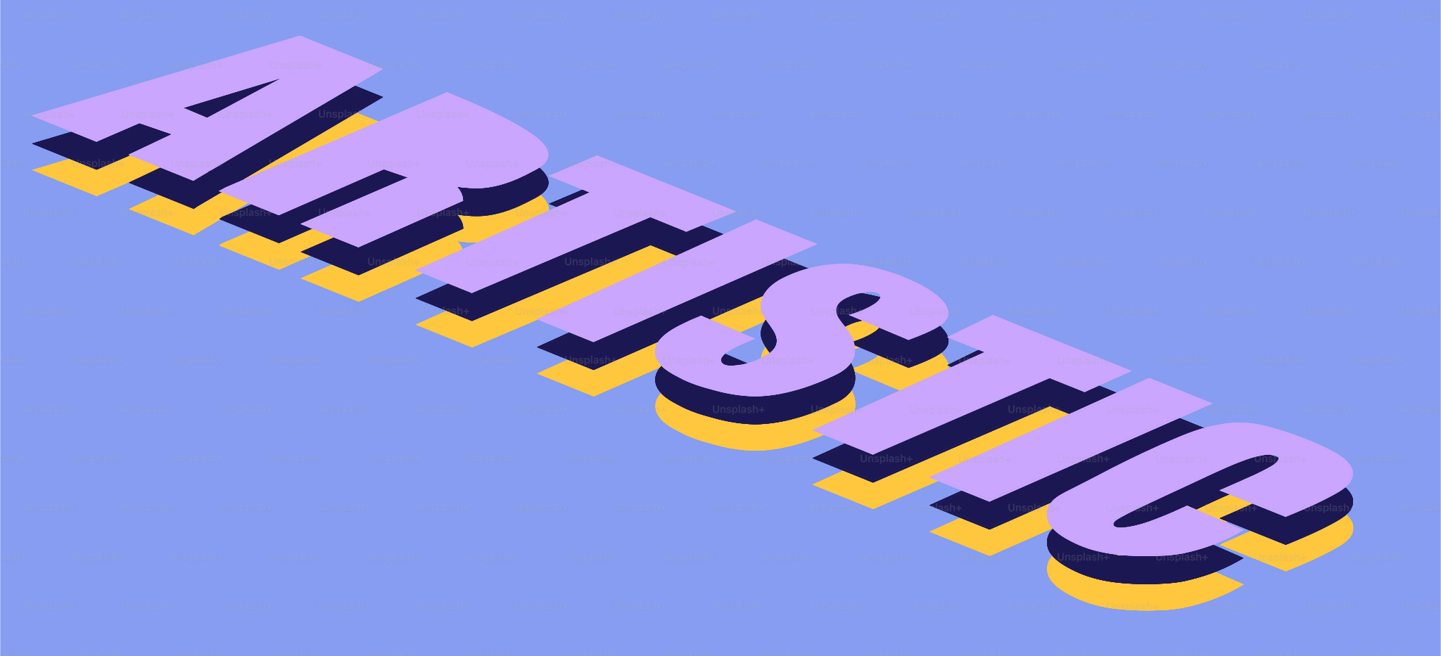 The word "artistic" is stylized on blue.