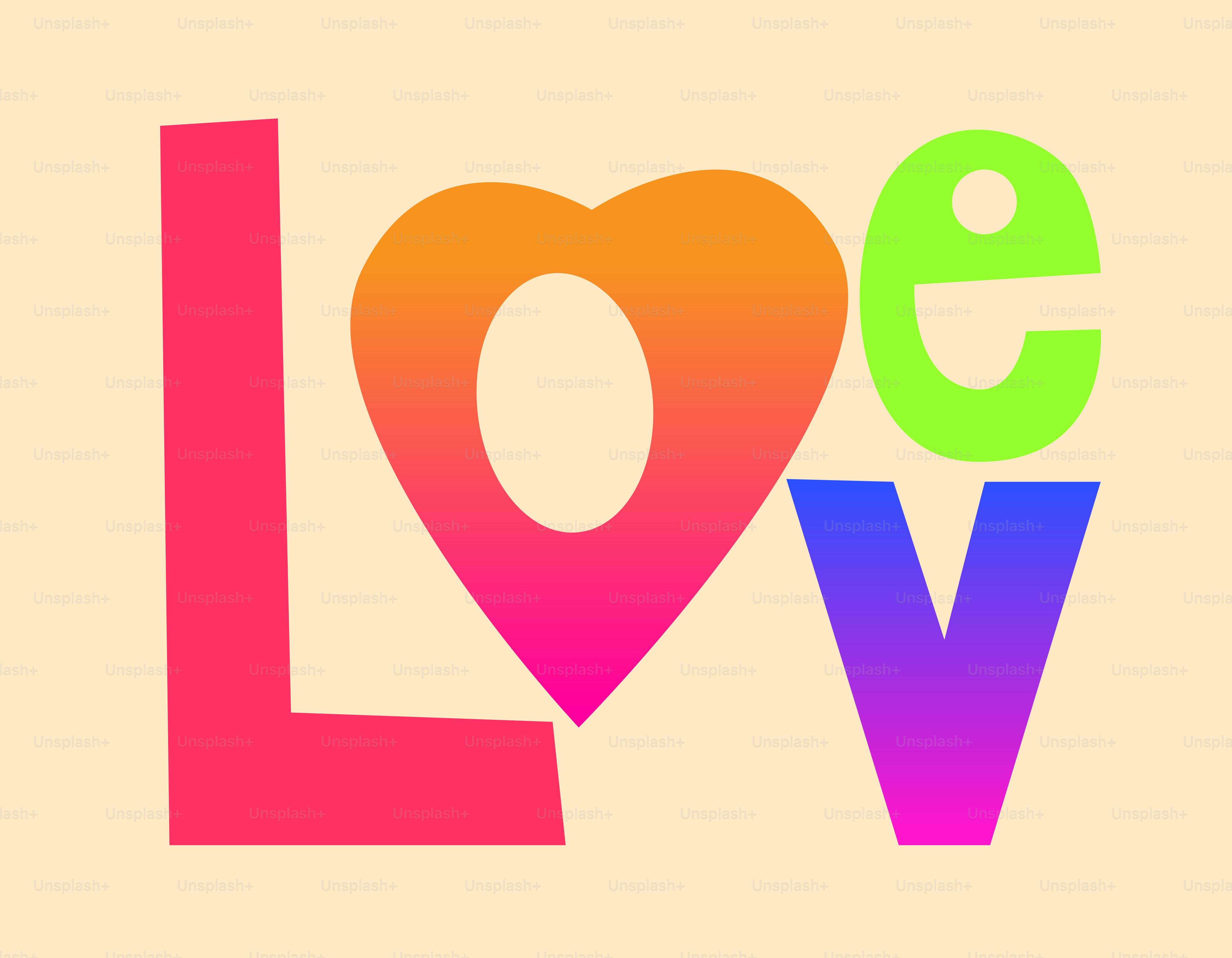 The image shows the word "love" with a heart.