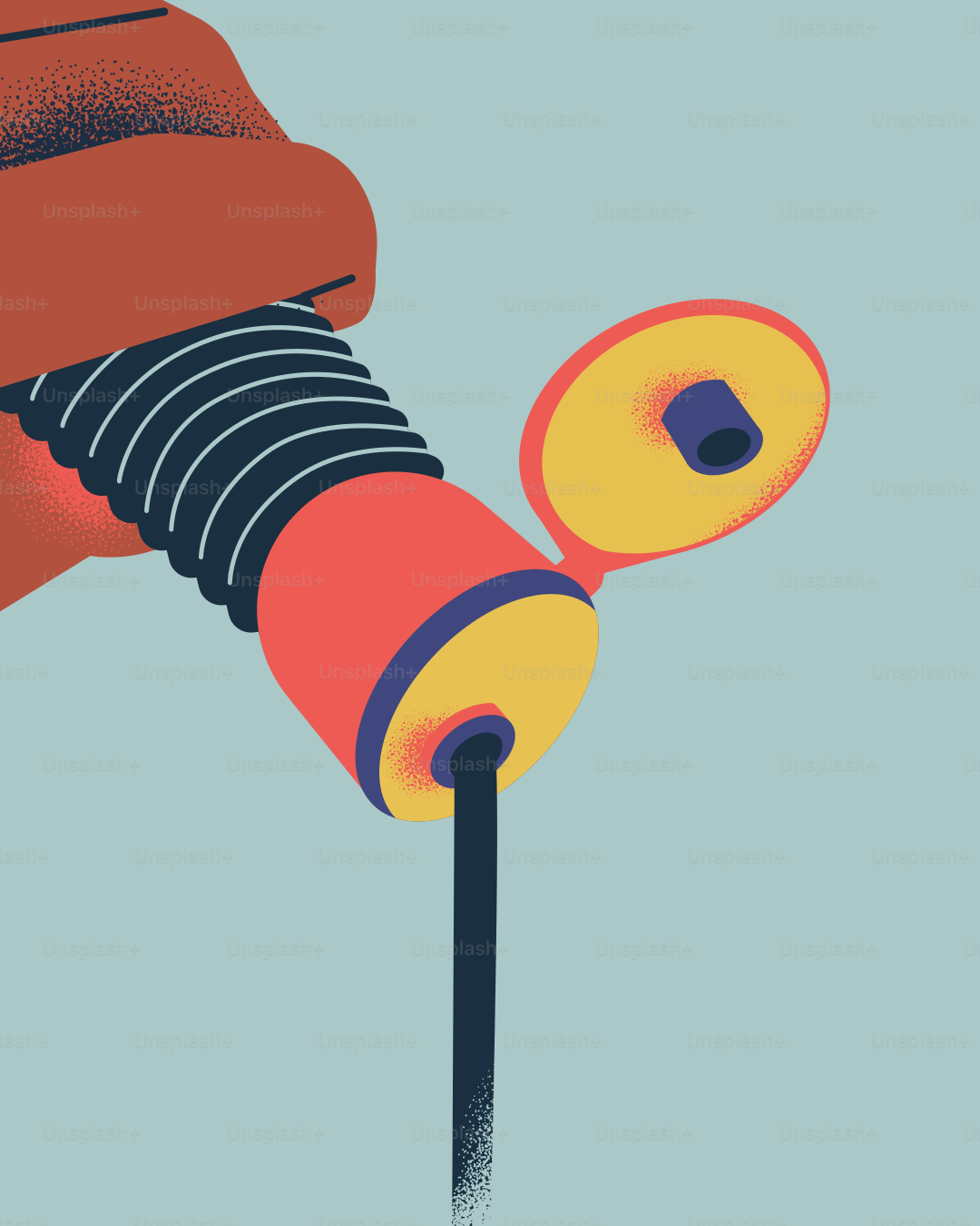 Jemand presst schwarze Flüssigkeit aus einem Rohr.