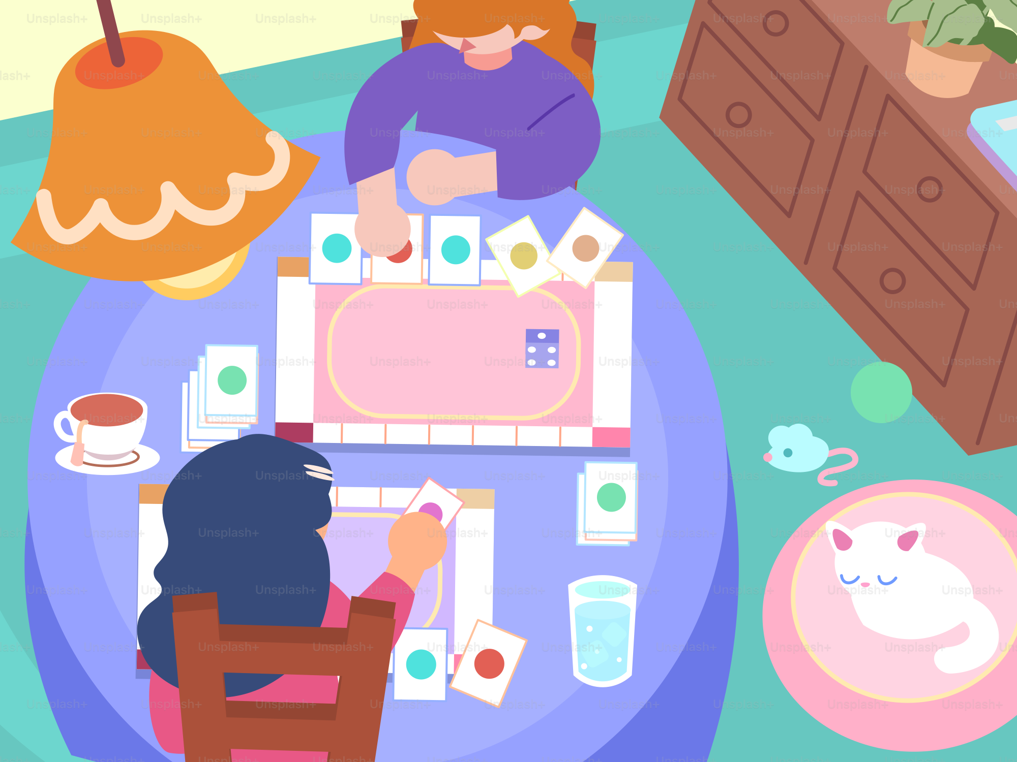 Two people are playing a board game together.