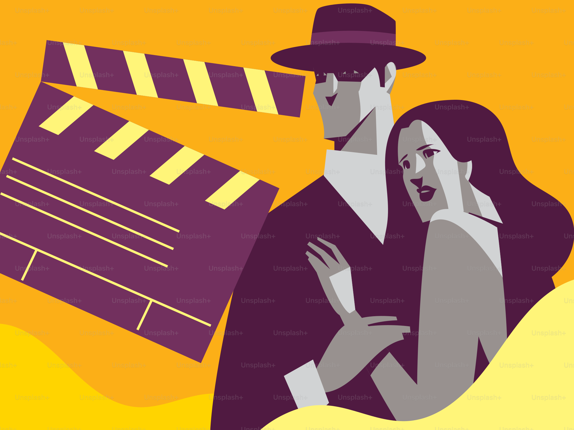 Film Noir-Paar mit Klappe