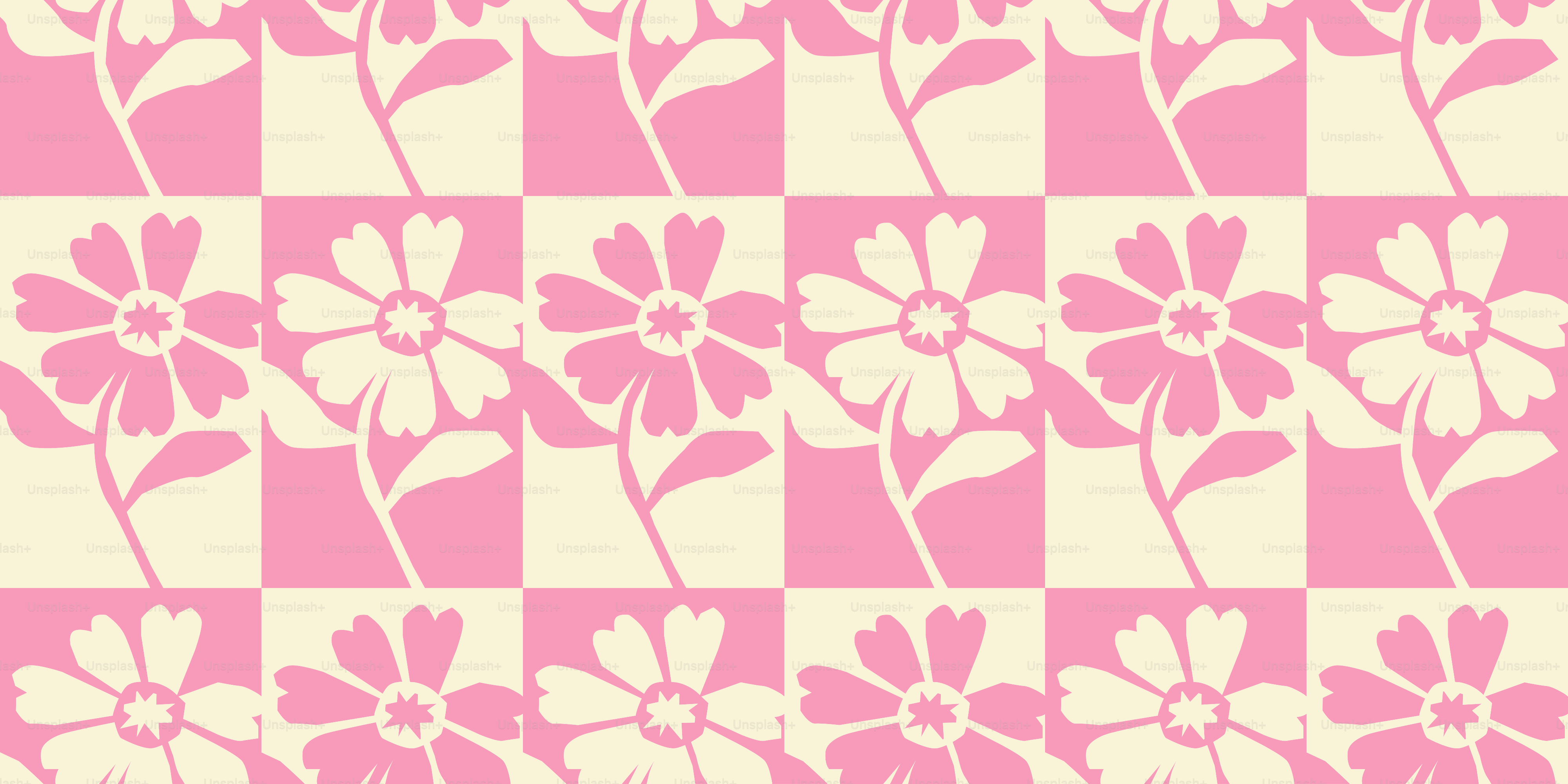 Padrão xadrez rosa e creme com margaridas. vetor – Imagem sobre Papel de  parede na Unsplash, image size:3000x1500