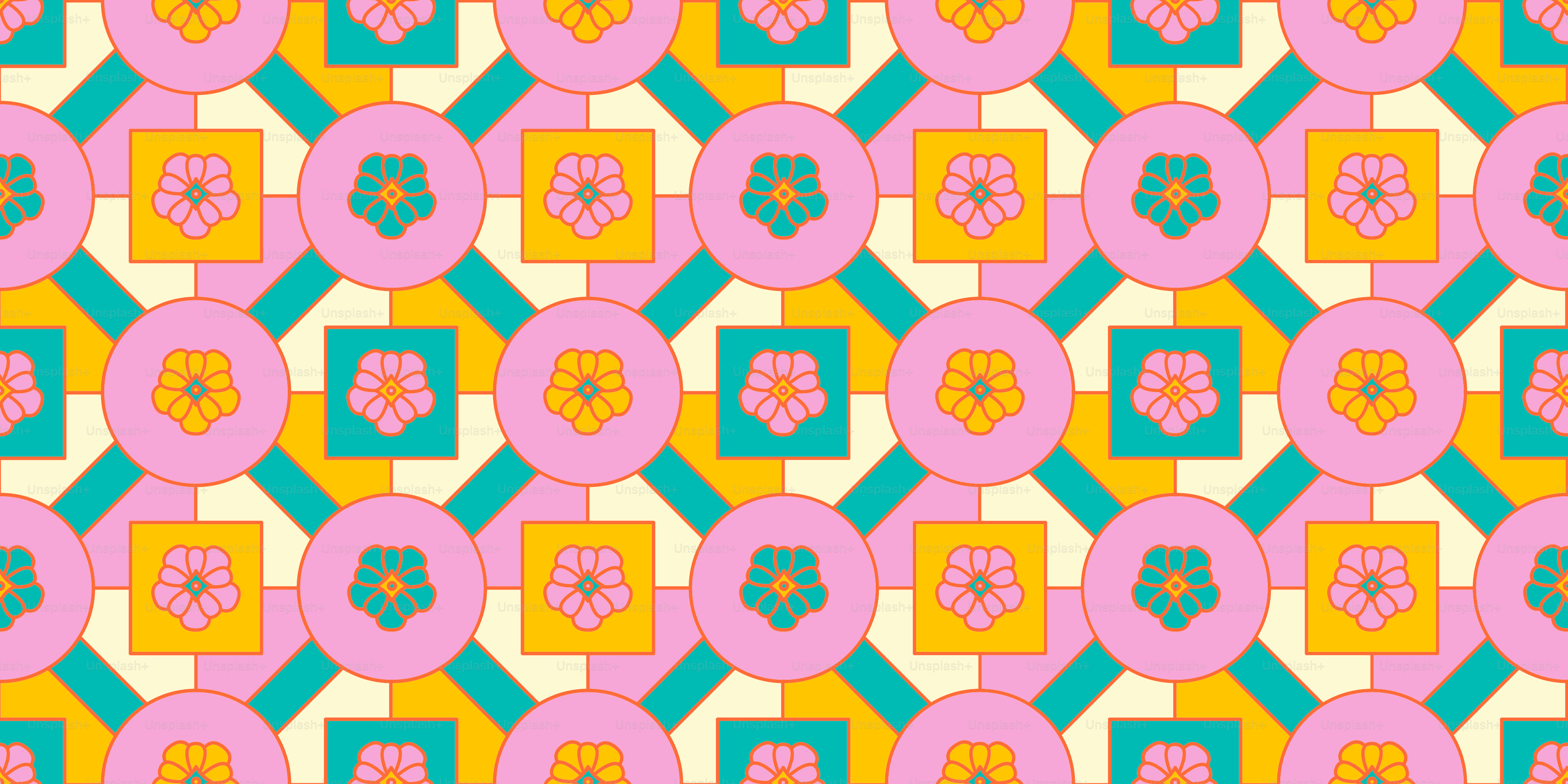 Pink and cream checkerboard pattern with daisies. vector – Wallpaper ...
