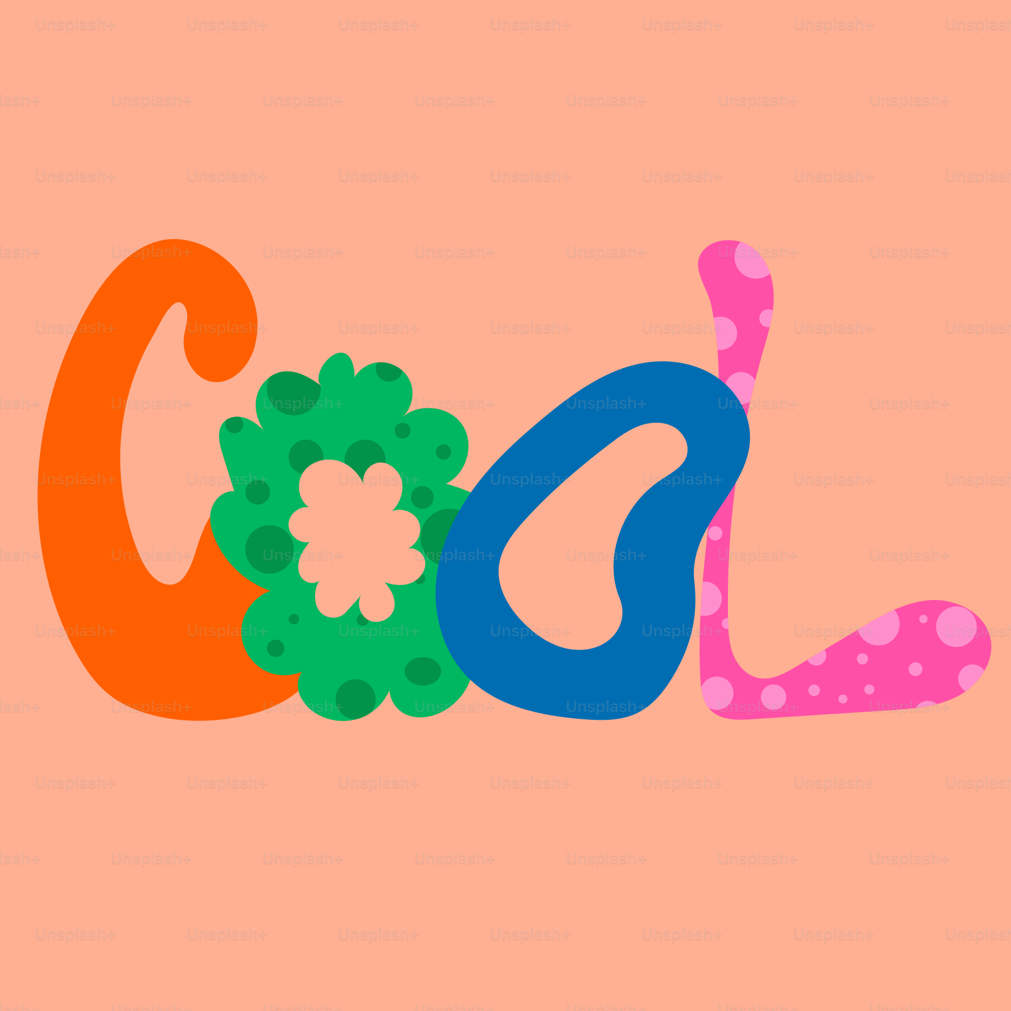 La parola "cool" in lettere colorate e giocose.