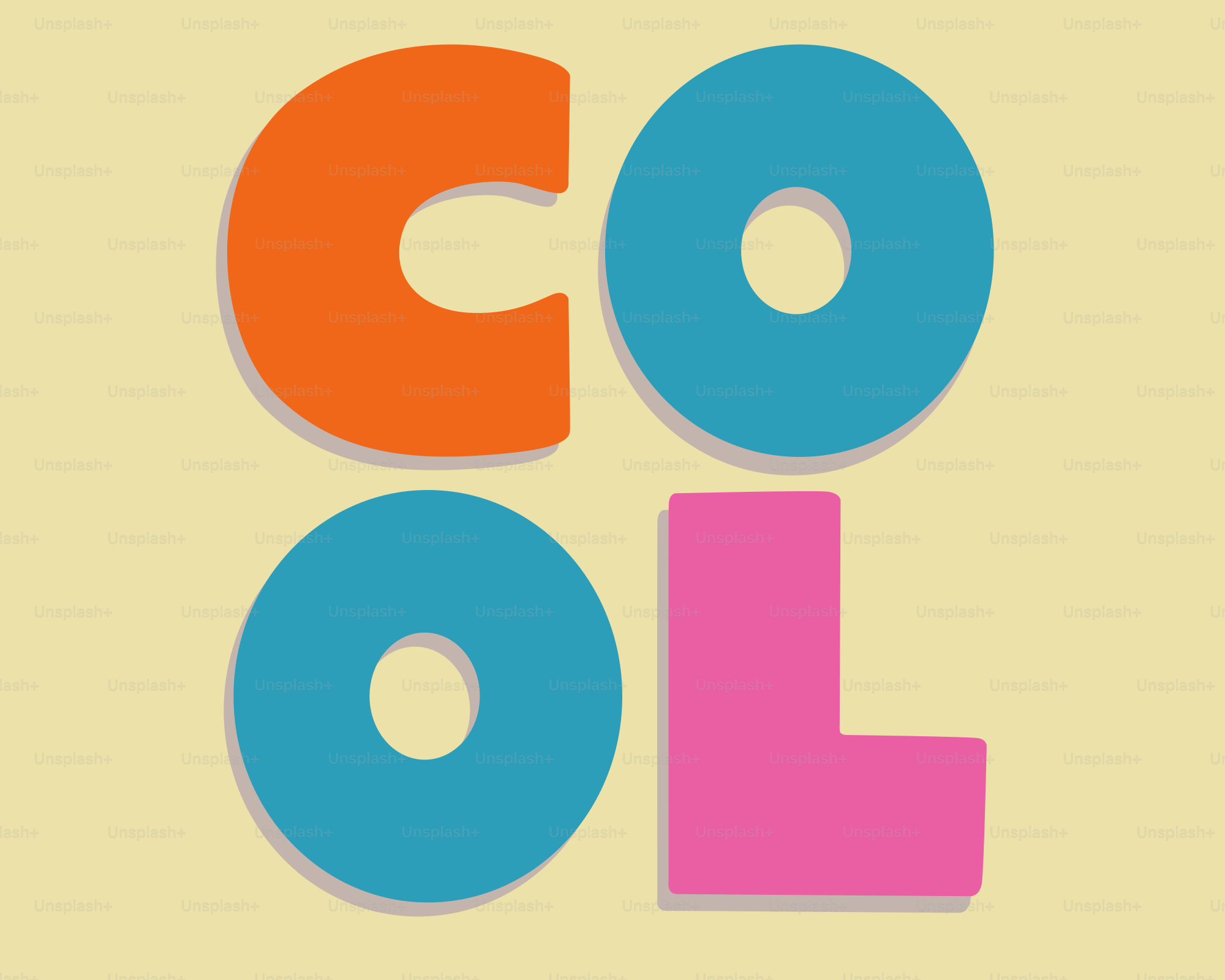 Das Bild buchstabiert das Wort "cool".