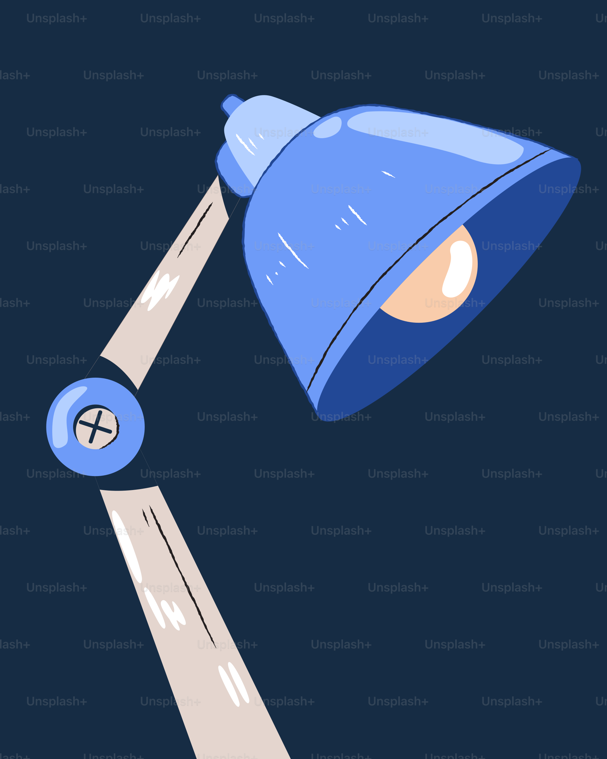 A blue lamp shines in the darkness.