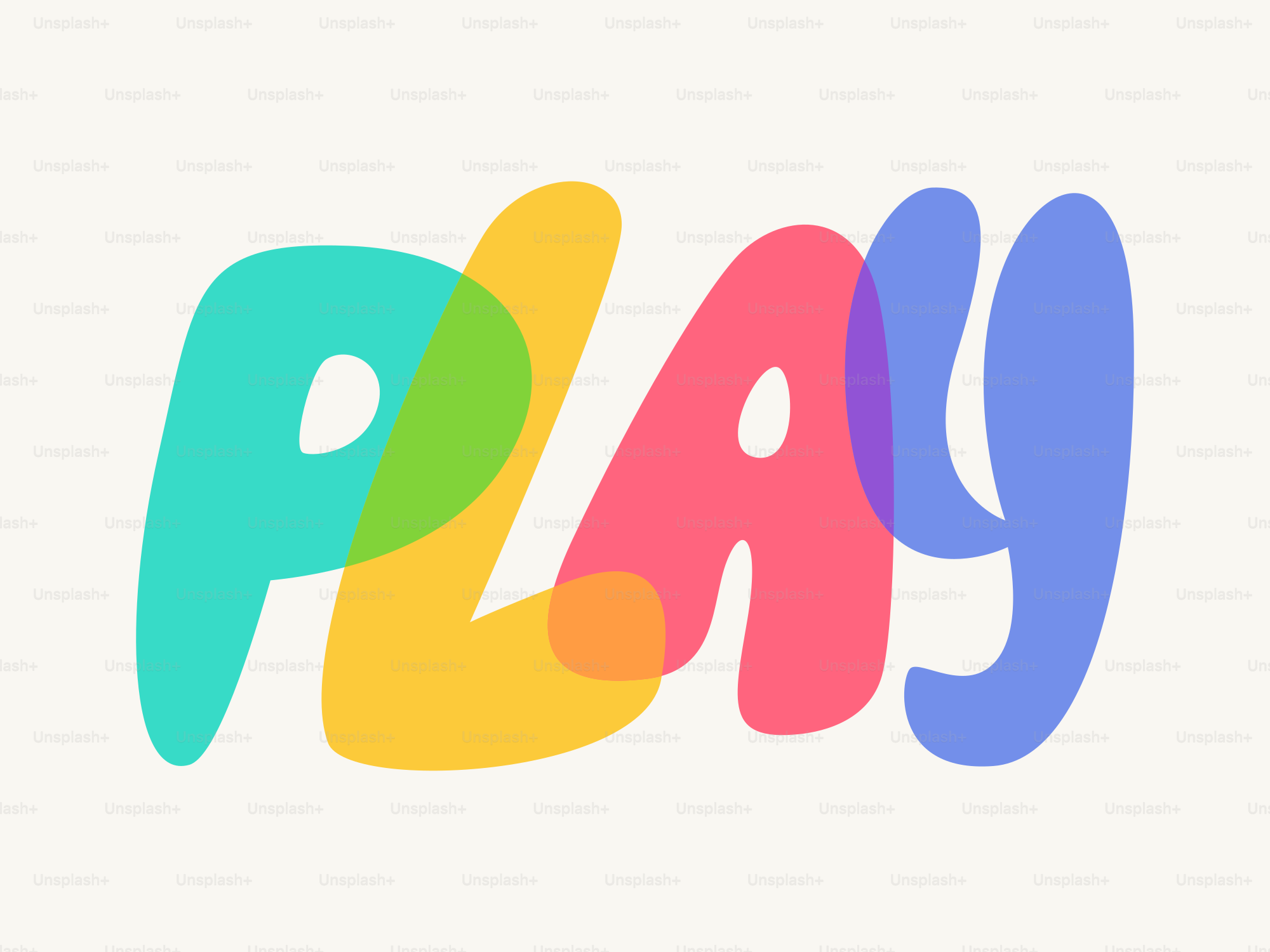 The word "play" is written in colorful letters.