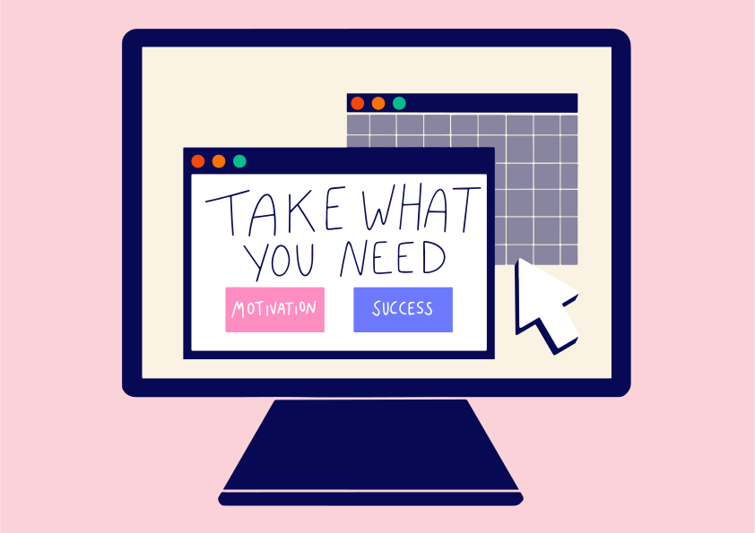 コンピューター画面は成功への選択肢を提供します。