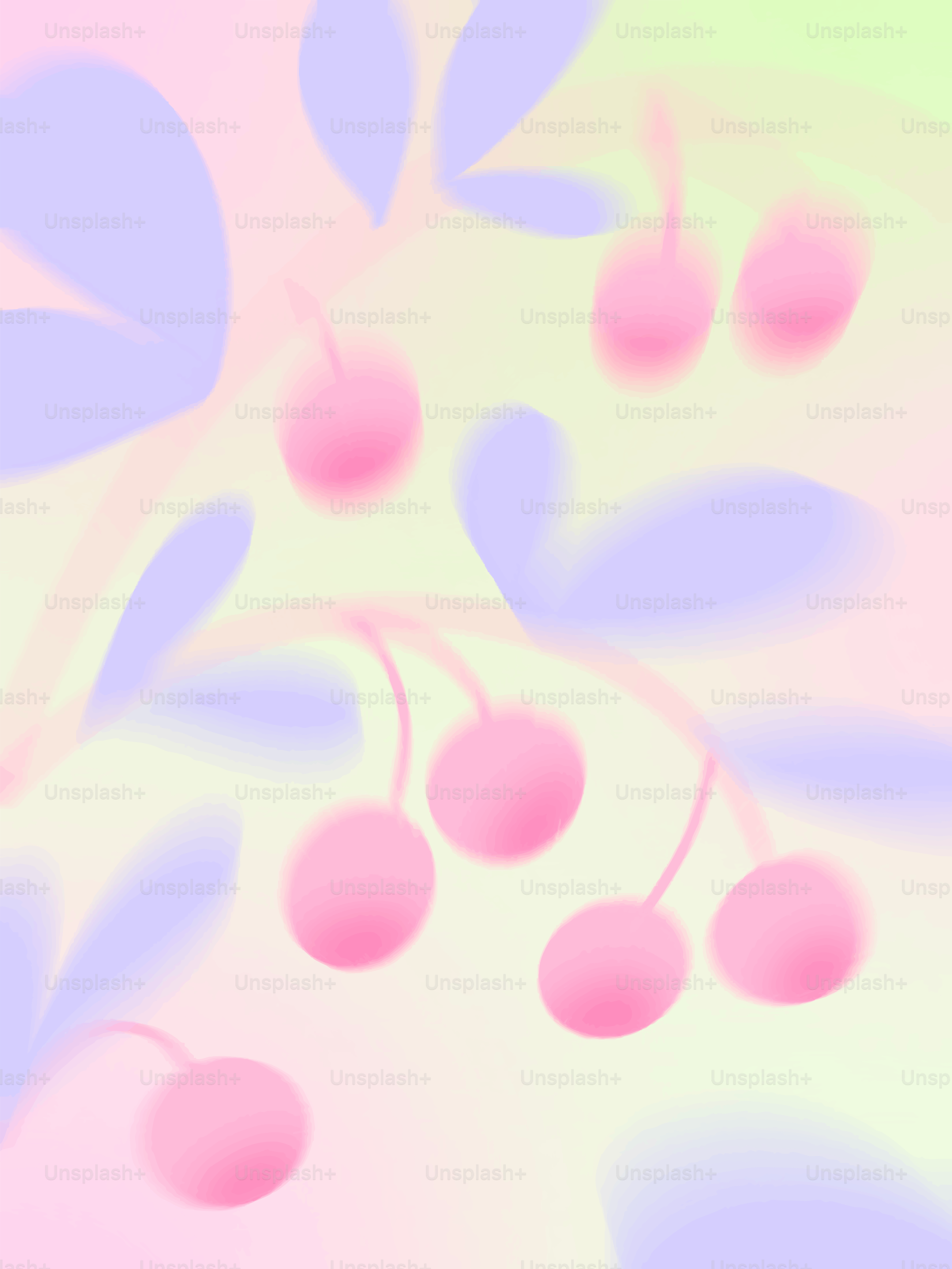 Pink berries hang from blurred branches.