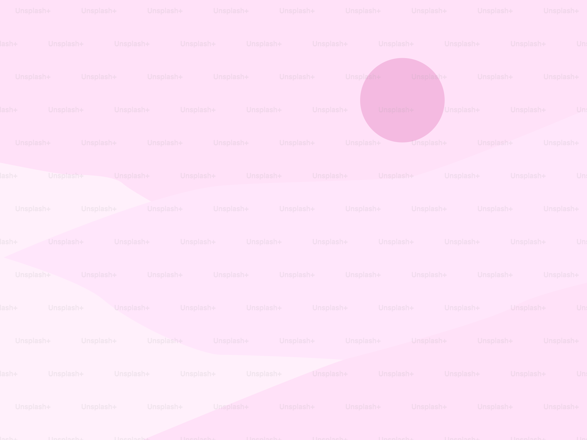 Rosa Landschaft mit Sonne oder Mond am Himmel.