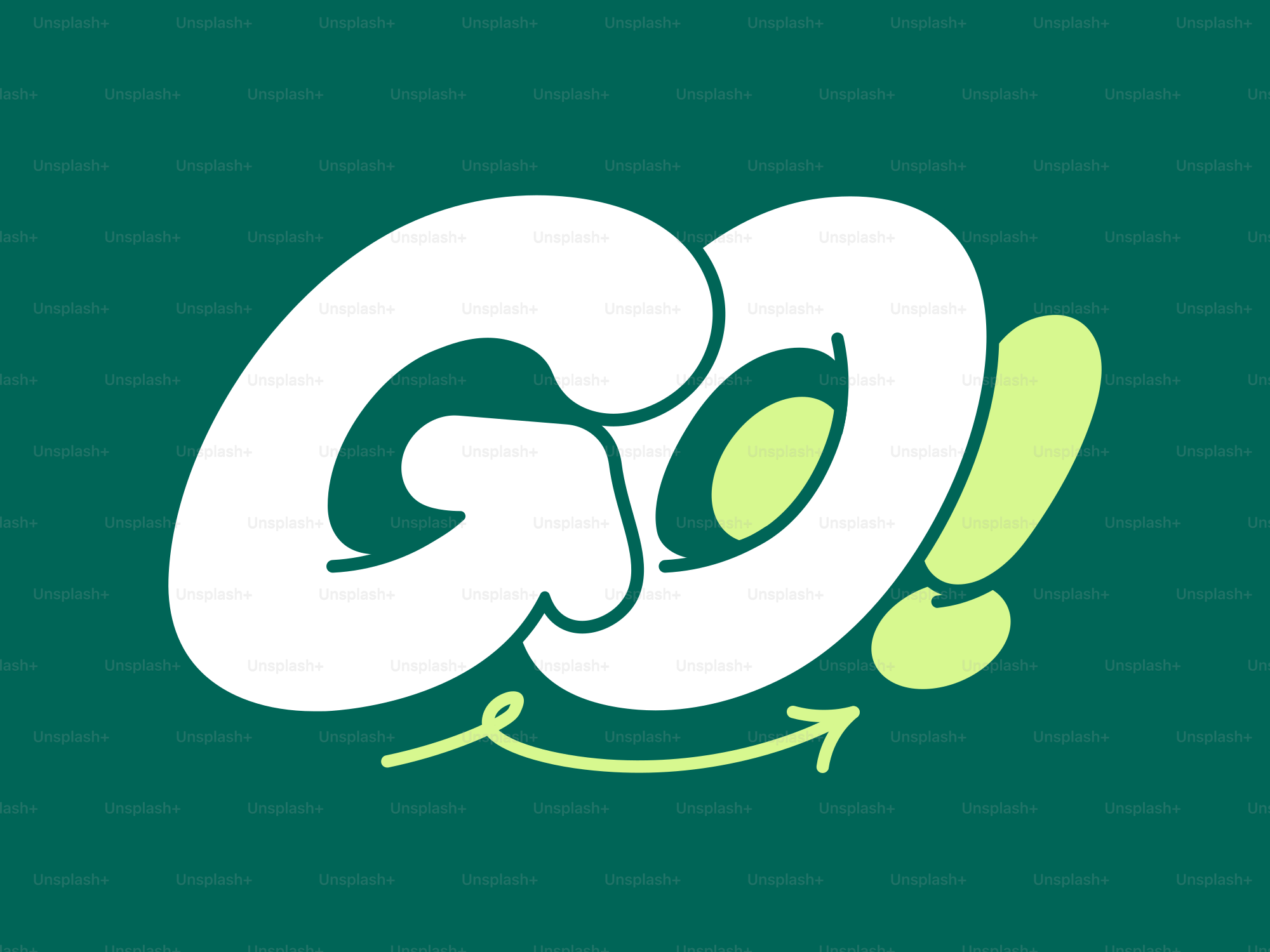 La parola "go!" è scritta su uno sfondo verde.