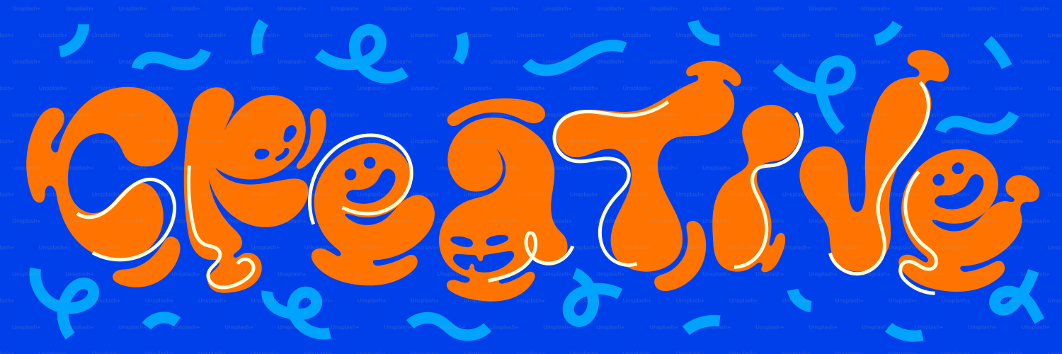 L’image dit « créatif » d’une manière amusante et ludique.