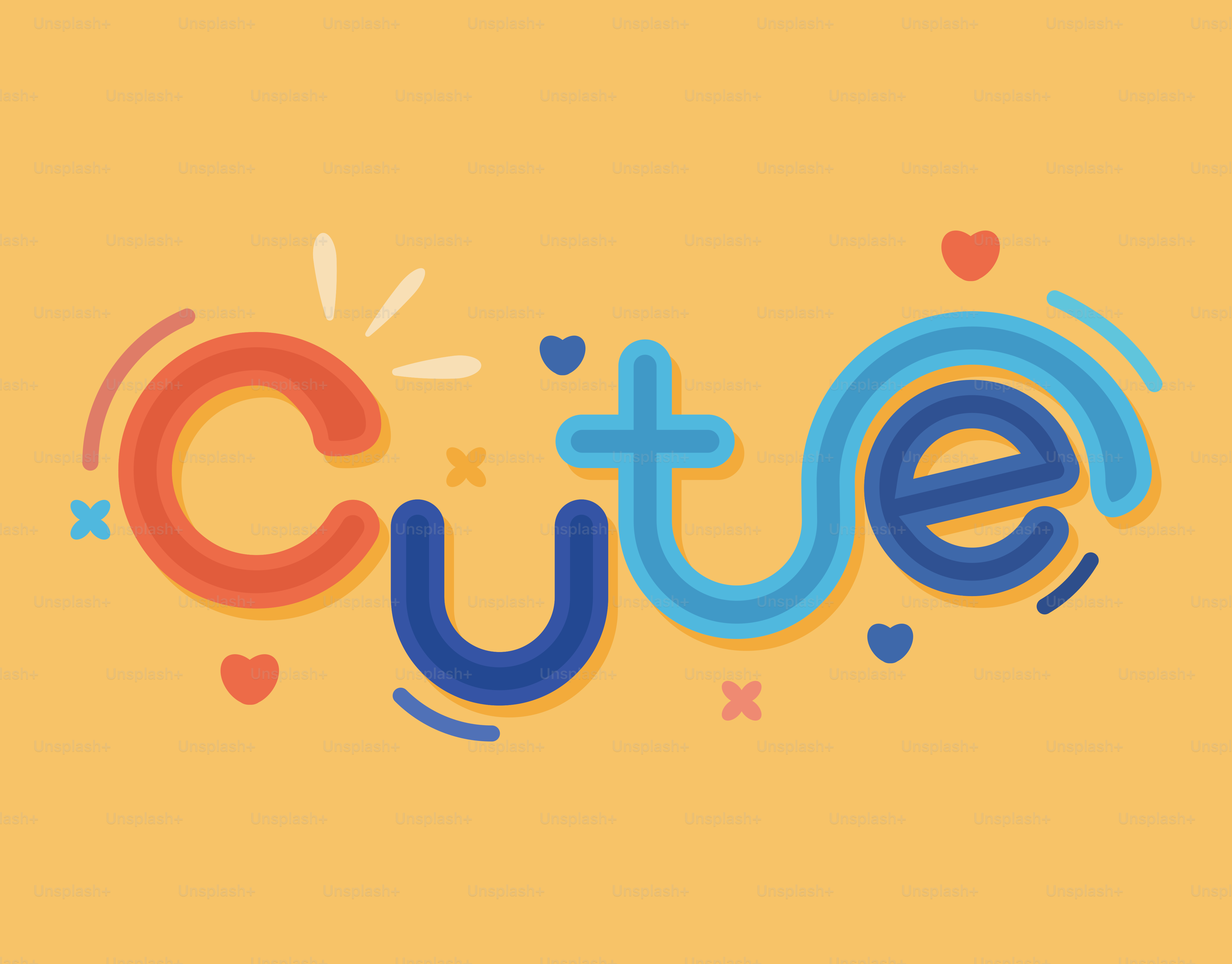 La parola "carino" è scritta in un disegno stilizzato.