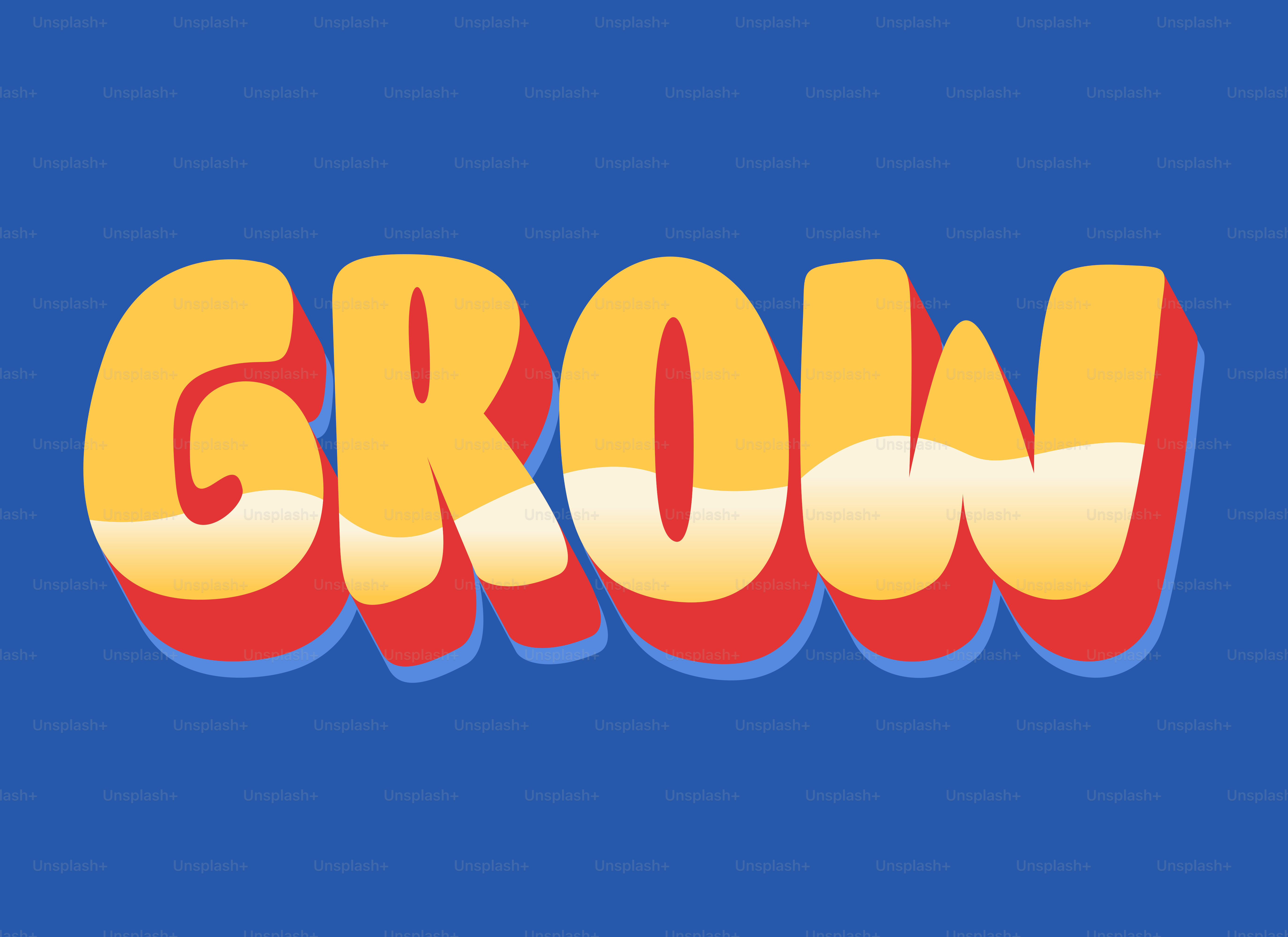 「grow」という言葉は様式化され、ピントが合っています。