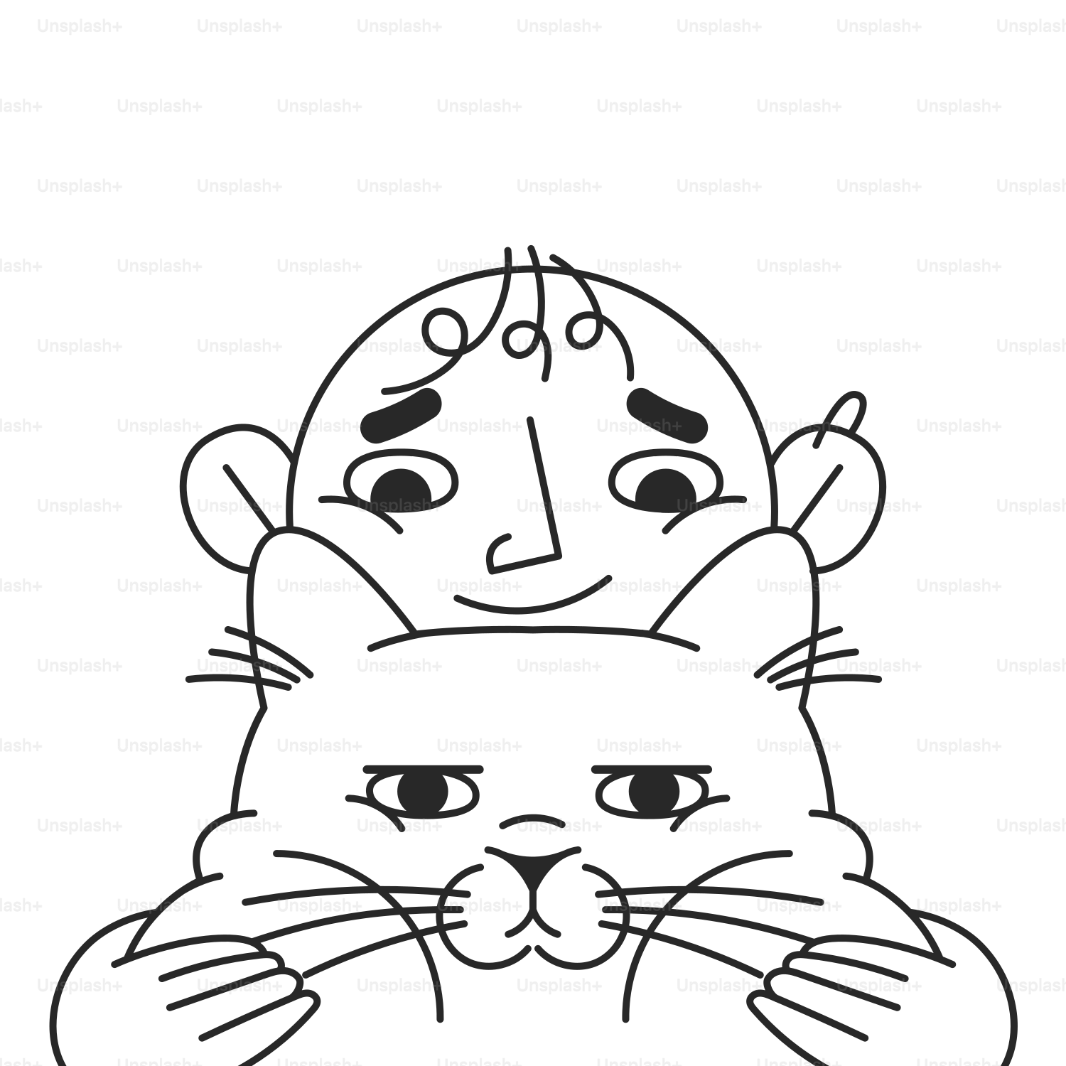 A person hugs a cat.