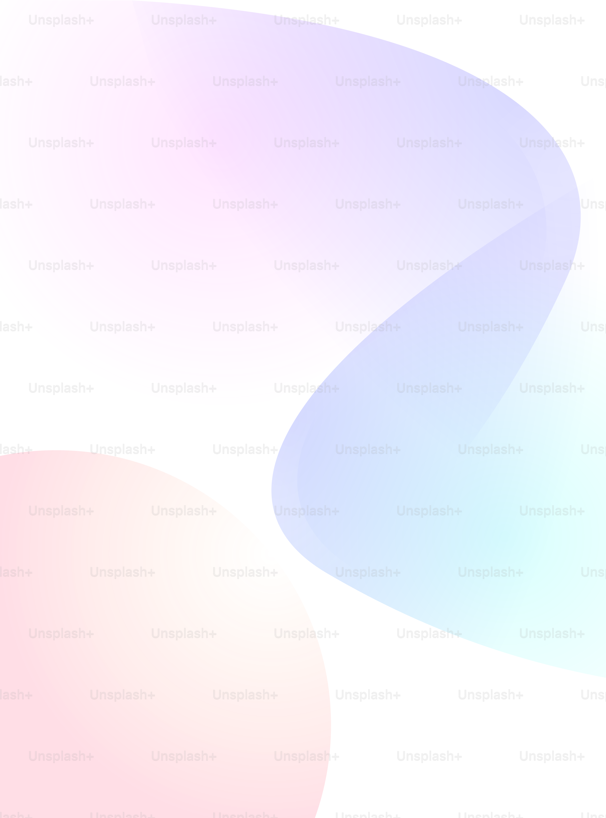 Des formes pastel flottent sur un fond blanc.
