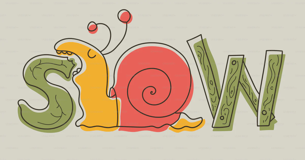 A snail eats the word