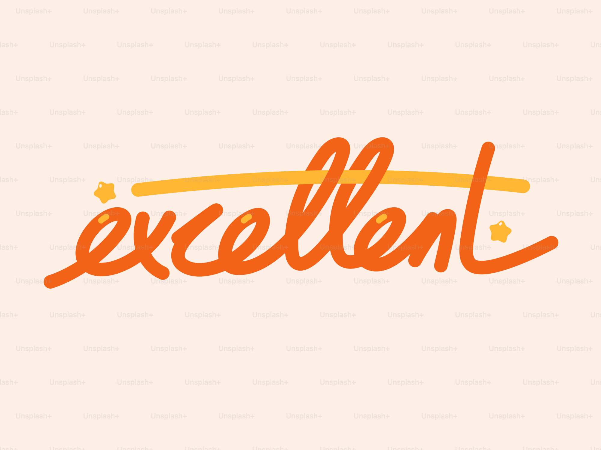 Das Wort "ausgezeichnet" wird in stilisierter Schrift geschrieben.