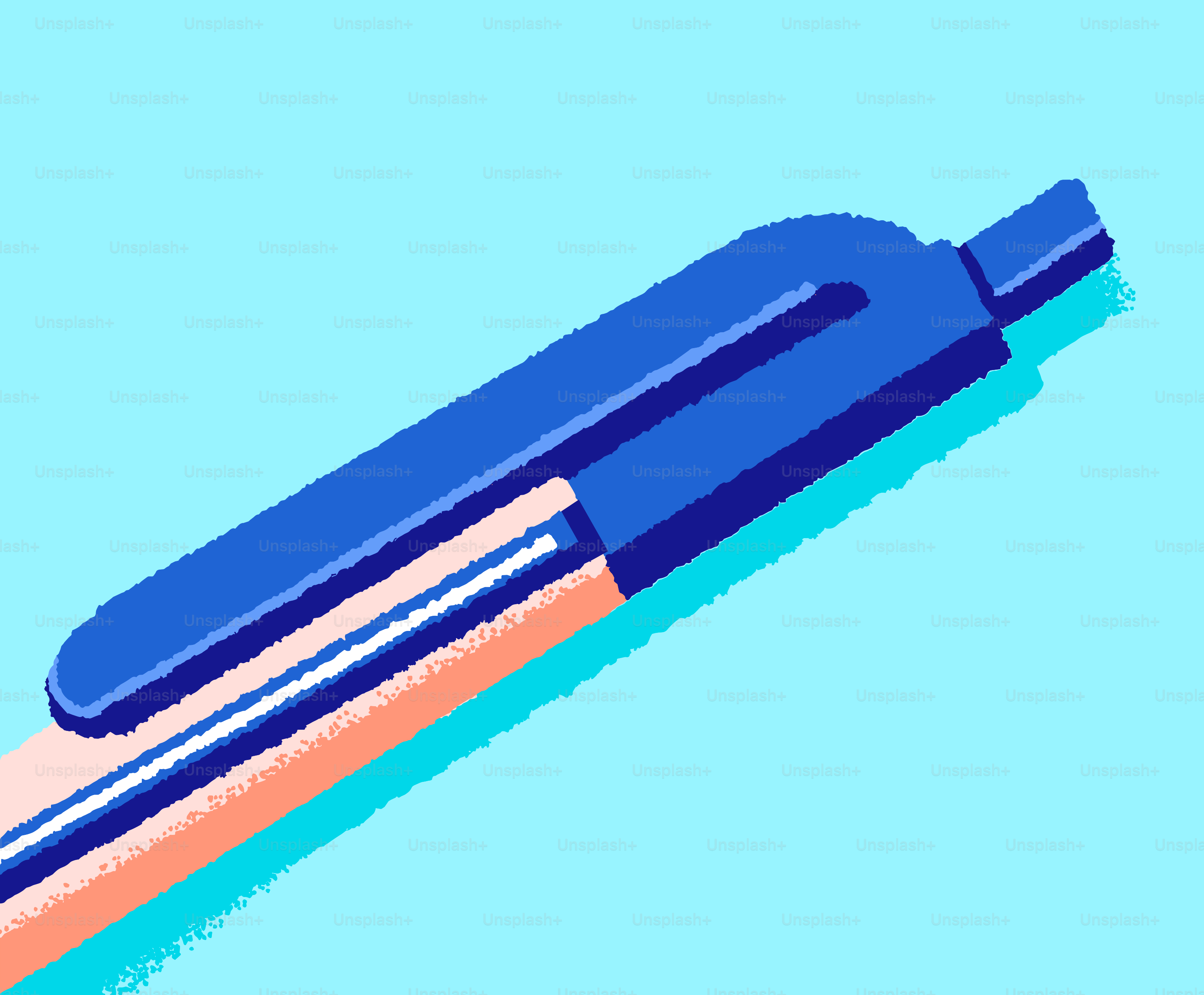 Ein blauer Stift, gezeichnet mit weißer Tinte.