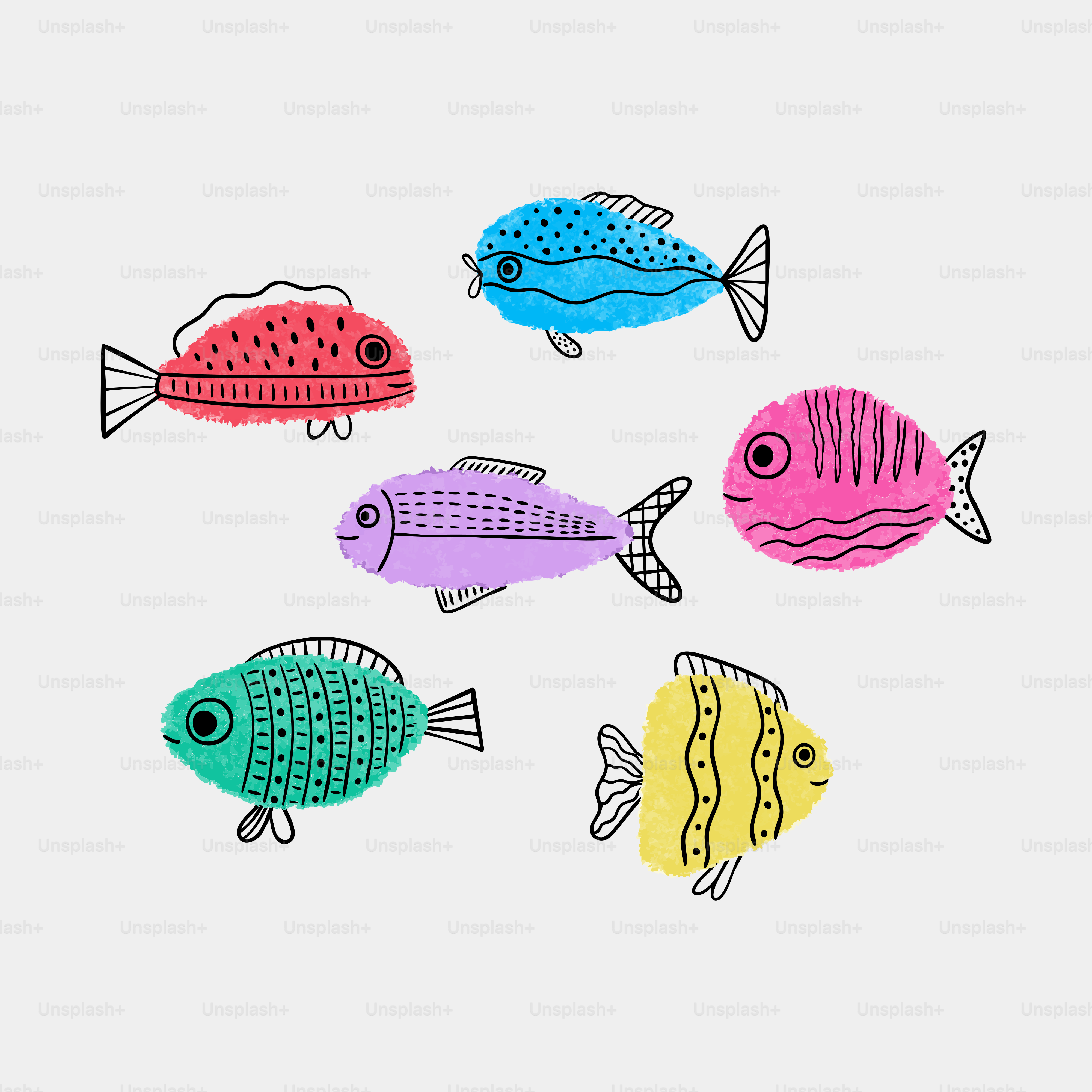 Des poissons mignons et colorés nageant dans l’eau.