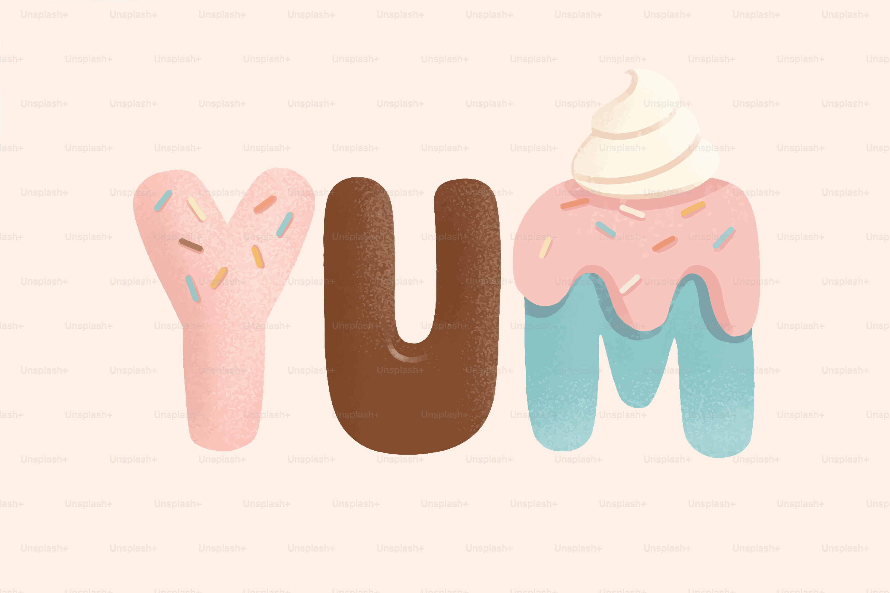 ¡Ñam! Tipografía dulce, colorida y deliciosa.