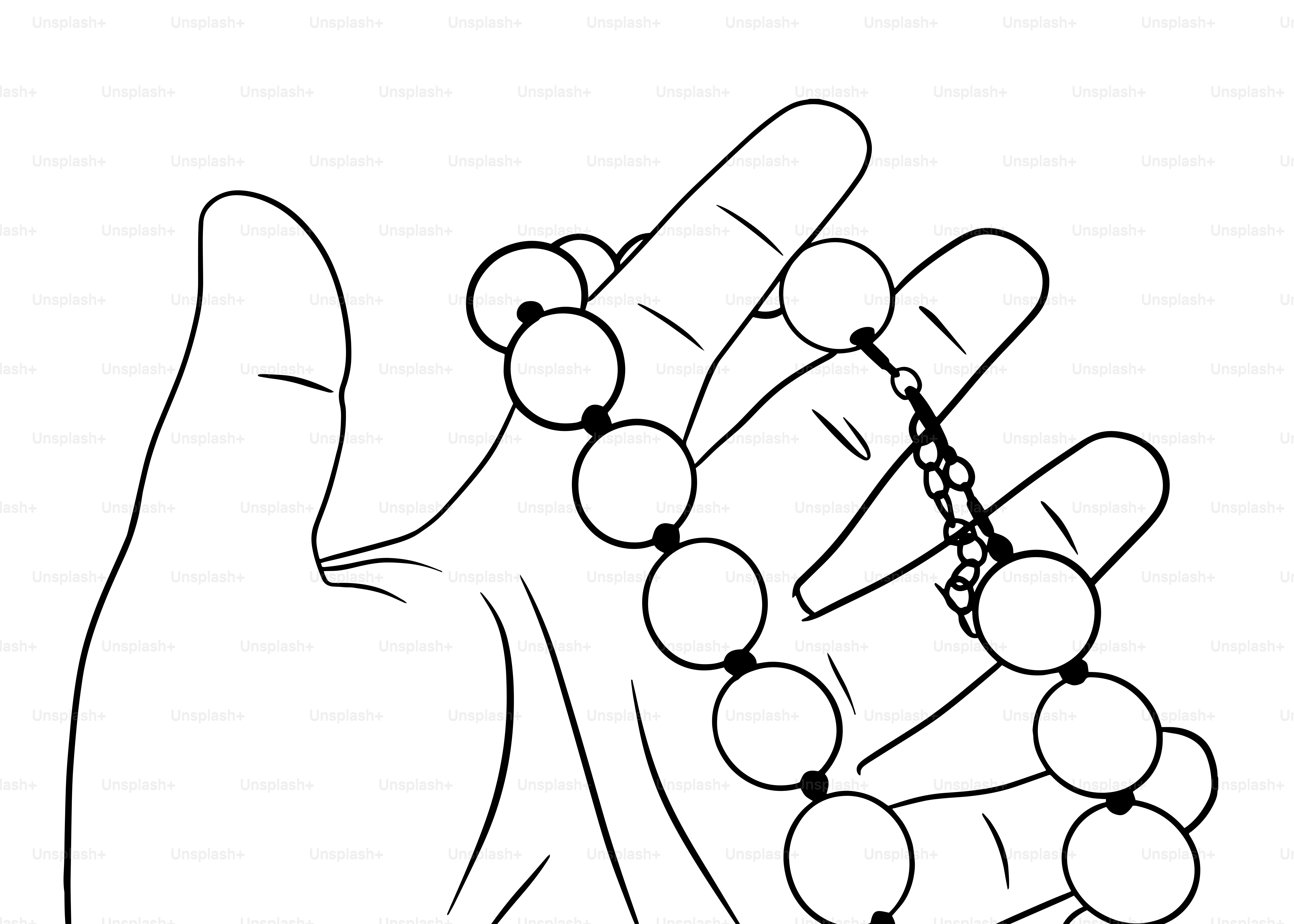 Una mano sostiene un collar de cuentas de oración. vector – Imagen de Arte  en Unsplash, image size:3000x2143