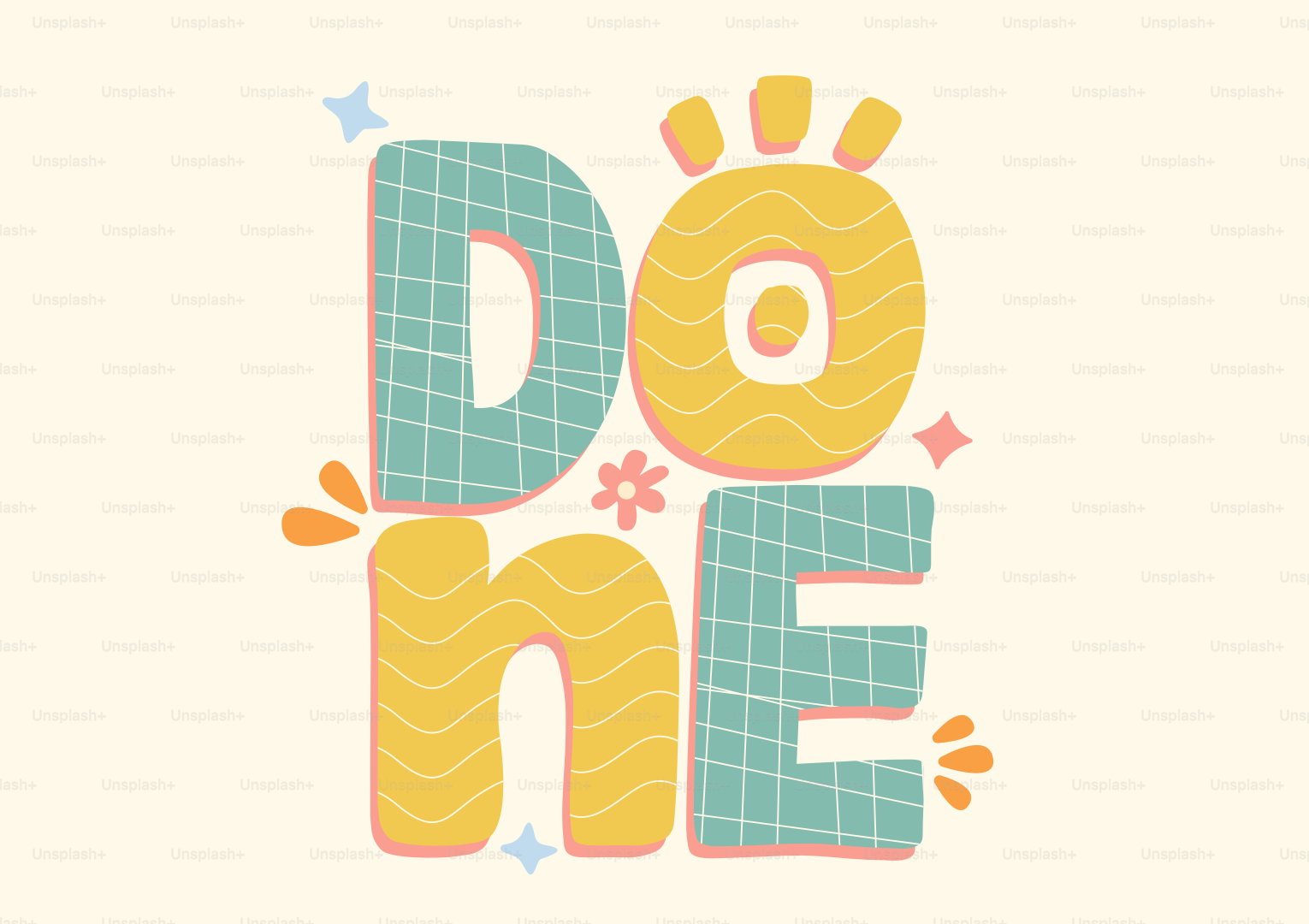 The word "done" is illustrated.