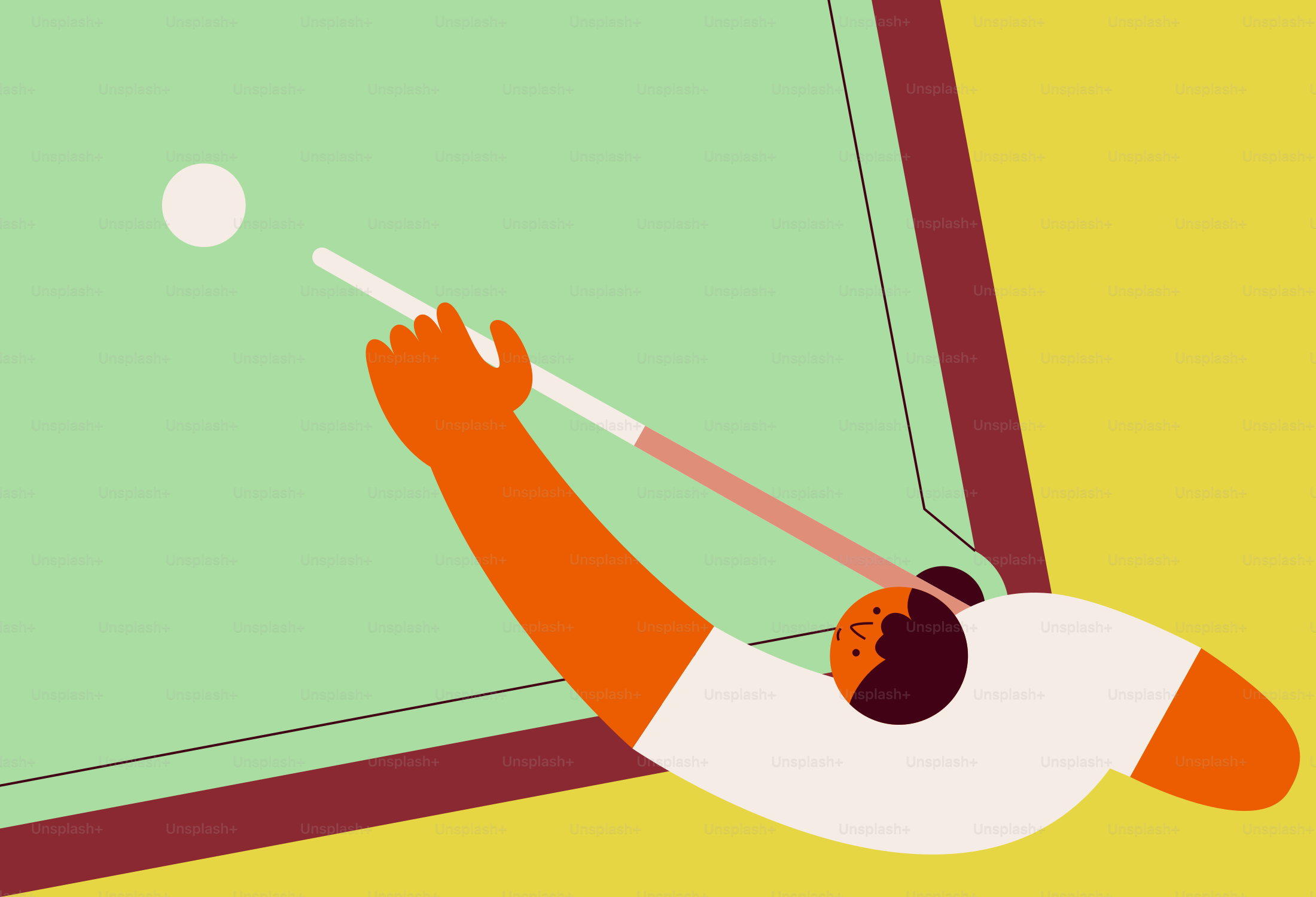 Someone is about to take a pool shot.