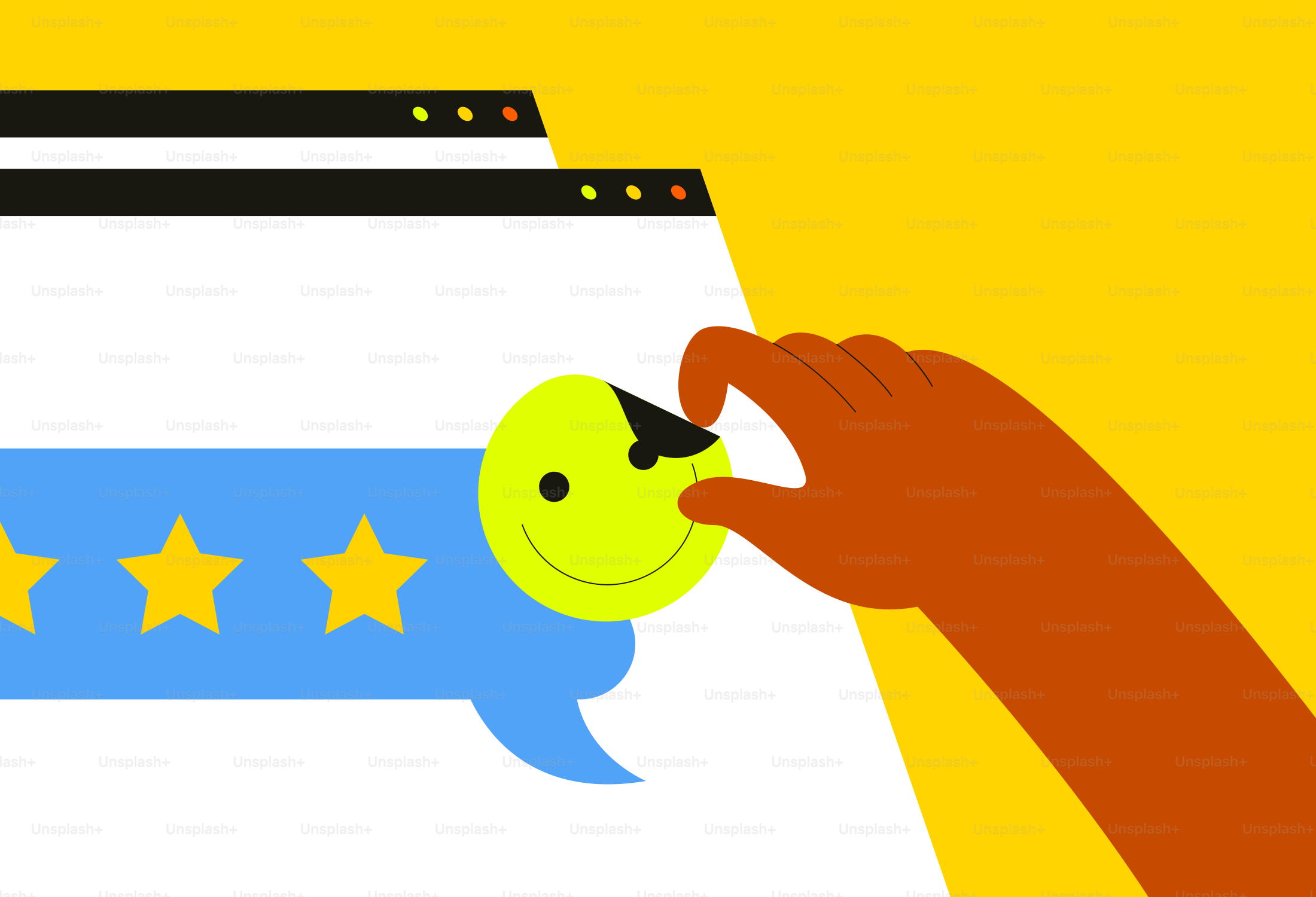 Someone is giving a positive online review.