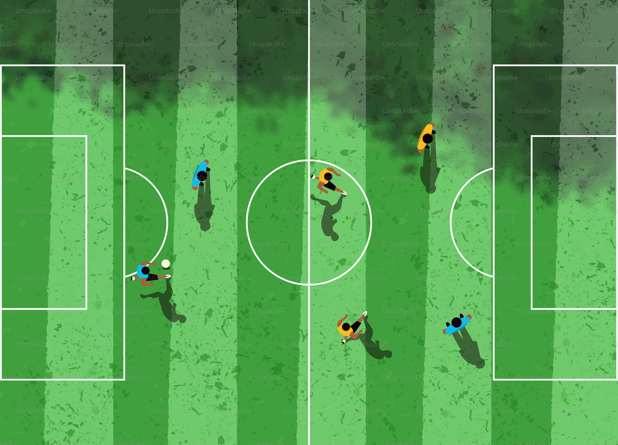 Un partido de fútbol con jugadores en el campo.