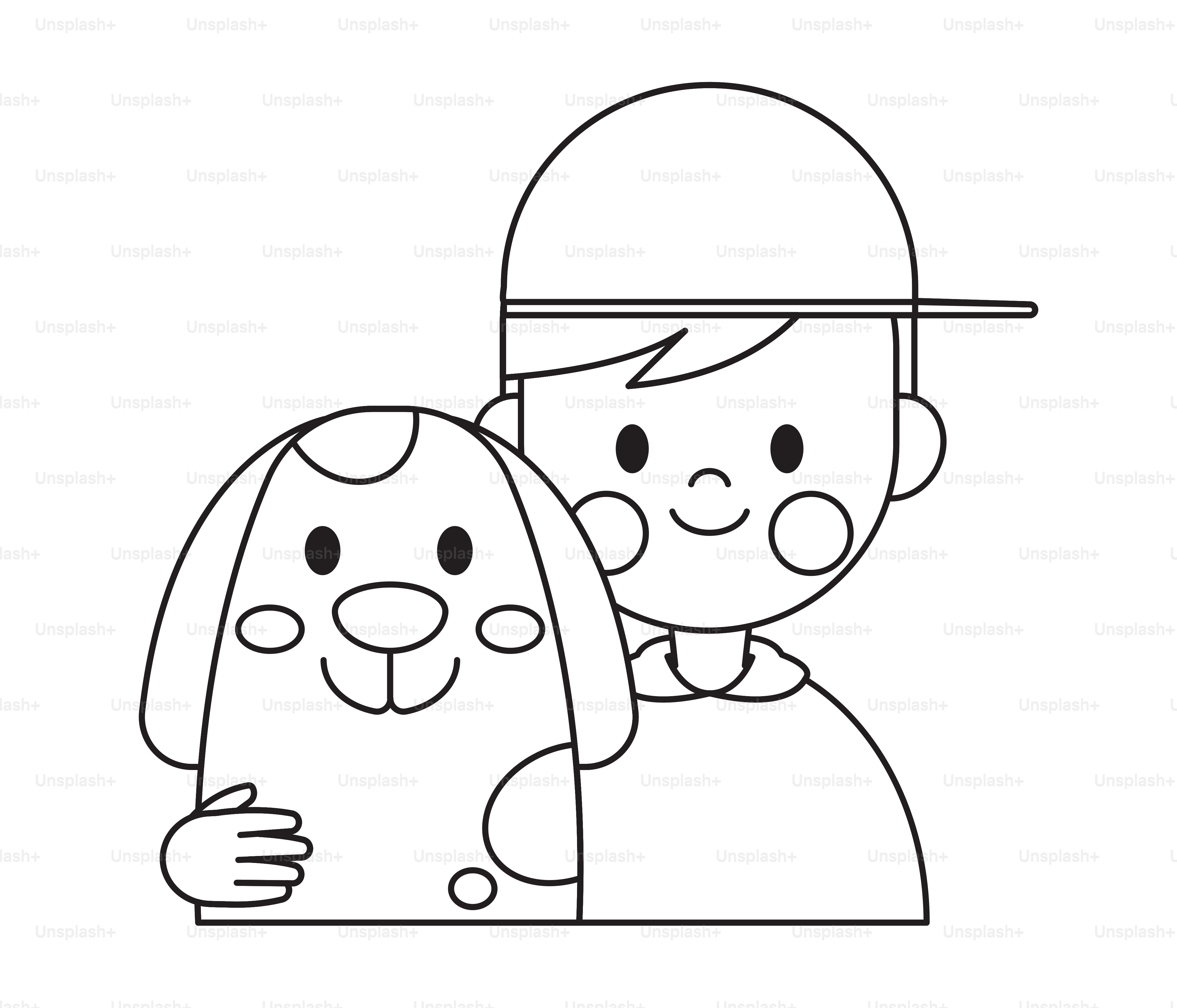 A boy hugs a cute dog.