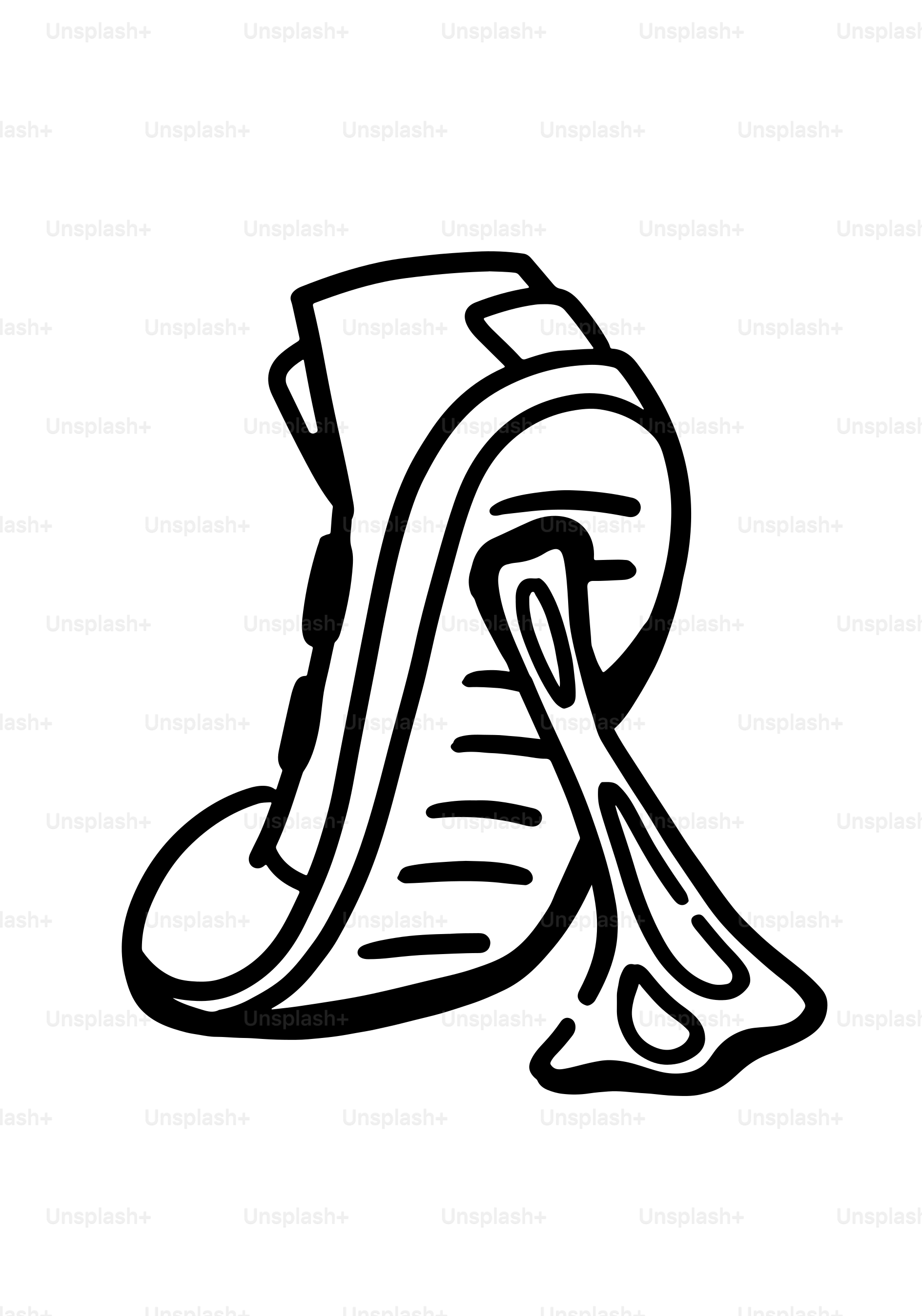 Eine Zeichnung eines Schuhs.