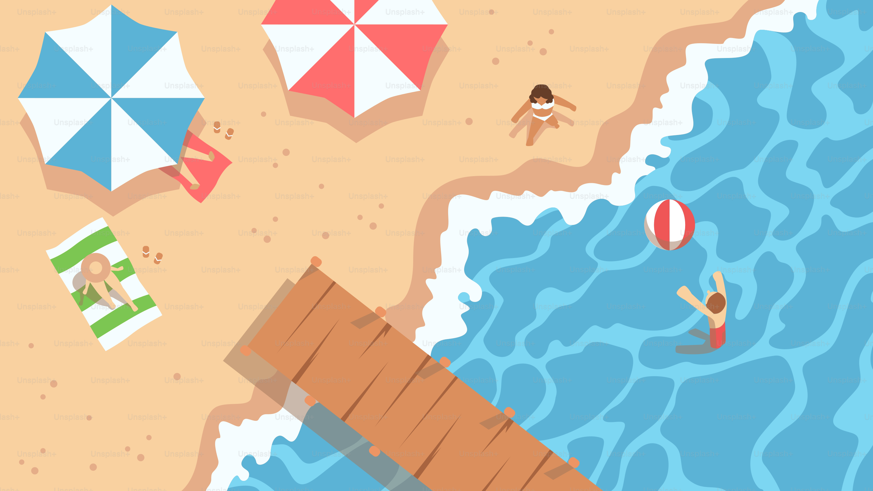 People are enjoying a beautiful day at the beach.