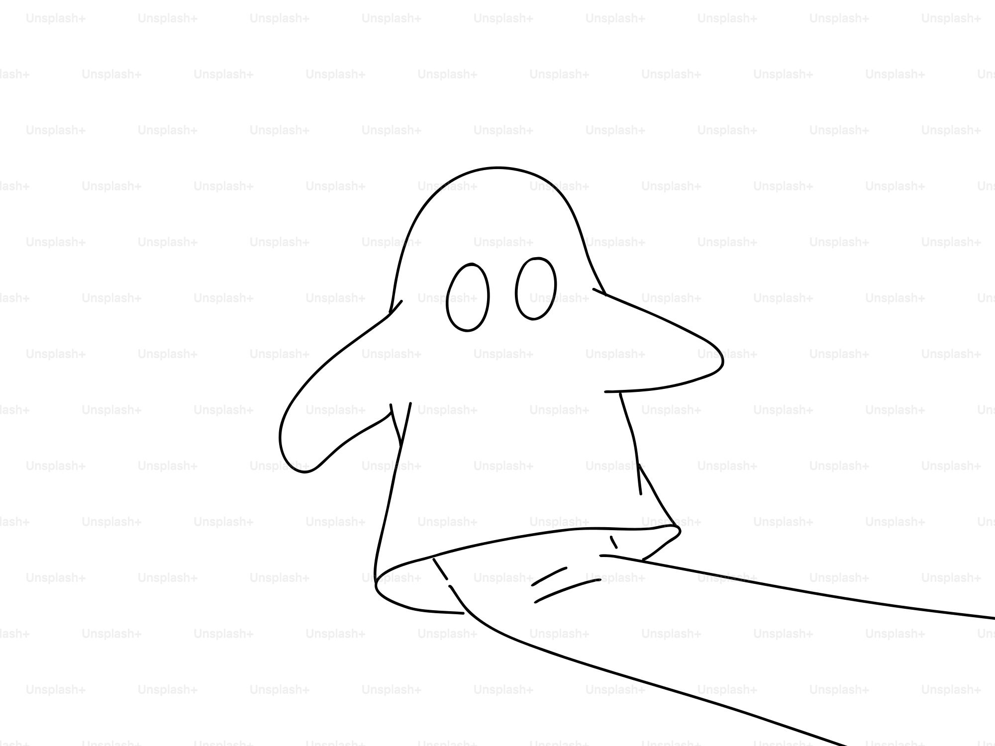 한 손이 유령 인형을 가지고 놀고 있다. 벡터 – Unsplash의 그림 이미지, image size:3000x2250