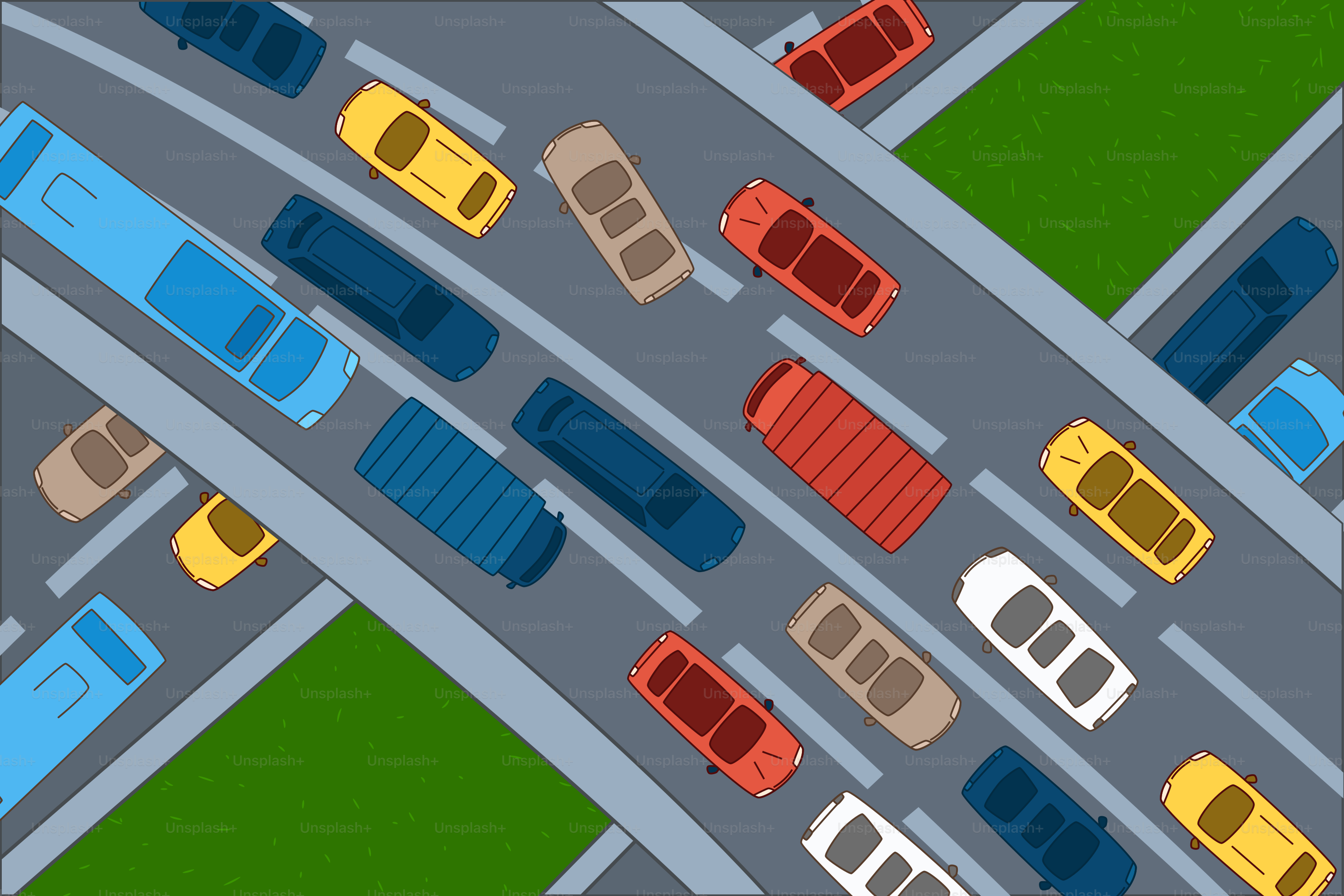 Cars are stuck in heavy traffic on a highway.