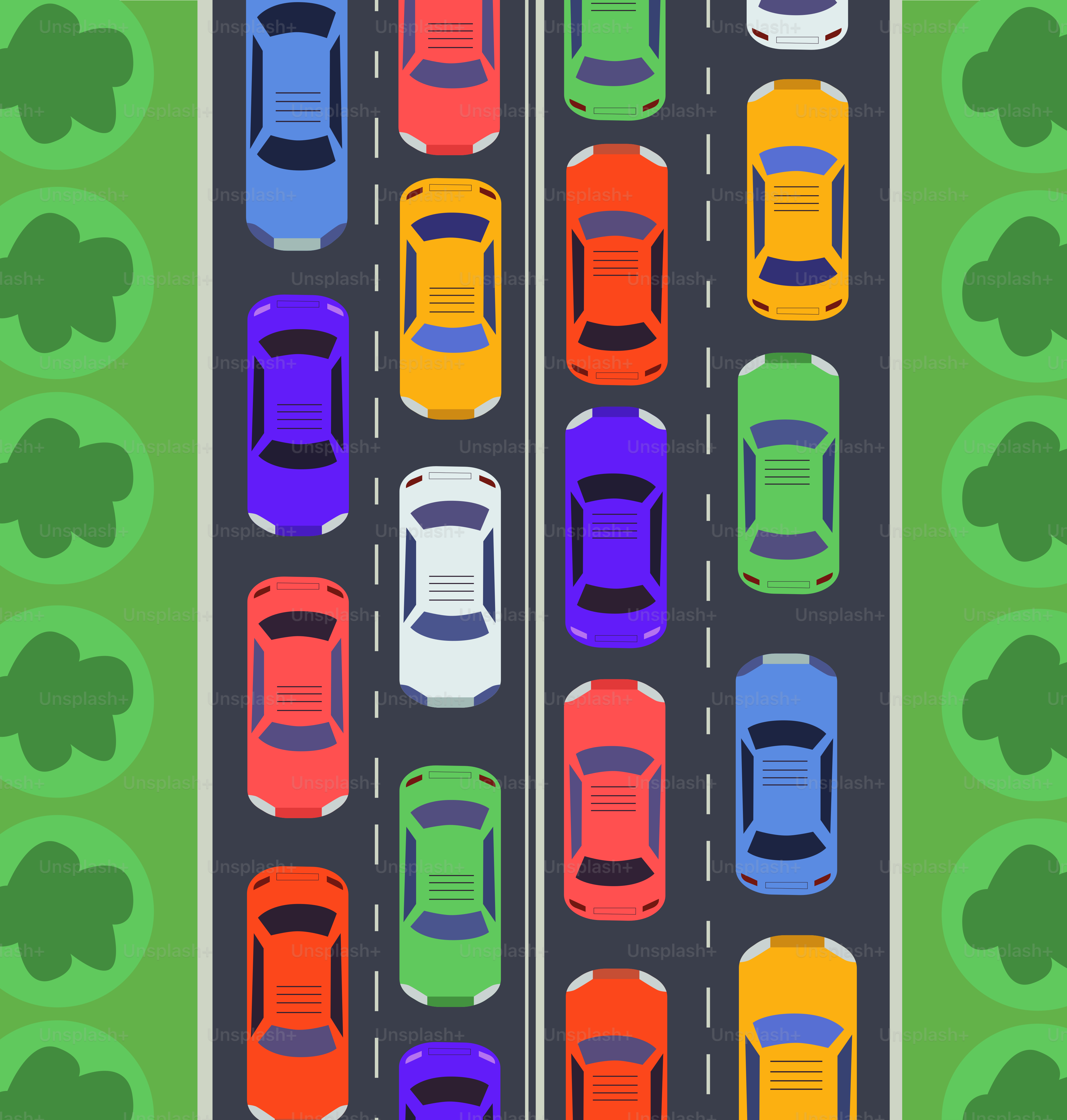 Cars are stuck in heavy traffic on a road.