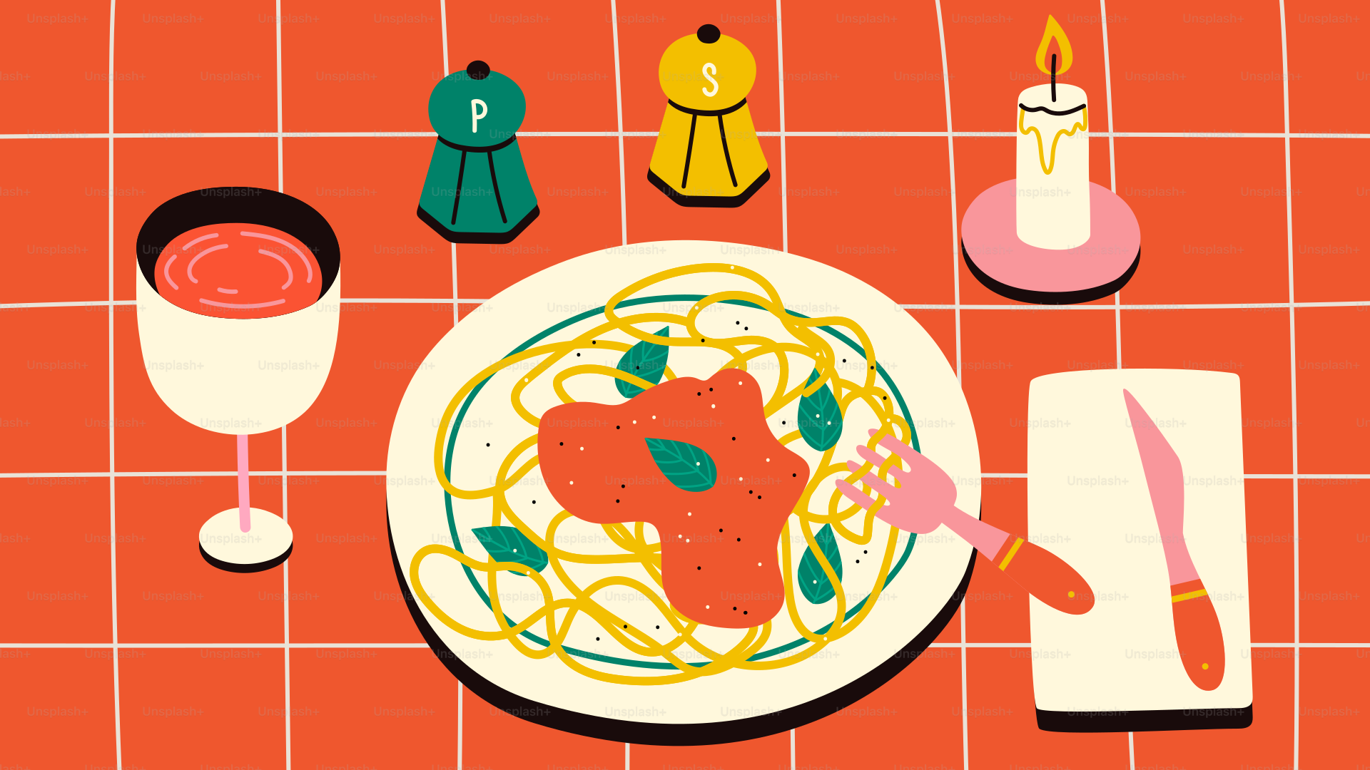 スパゲッティディナーセットで、居心地の良いロマンチックな食事を楽しめます。