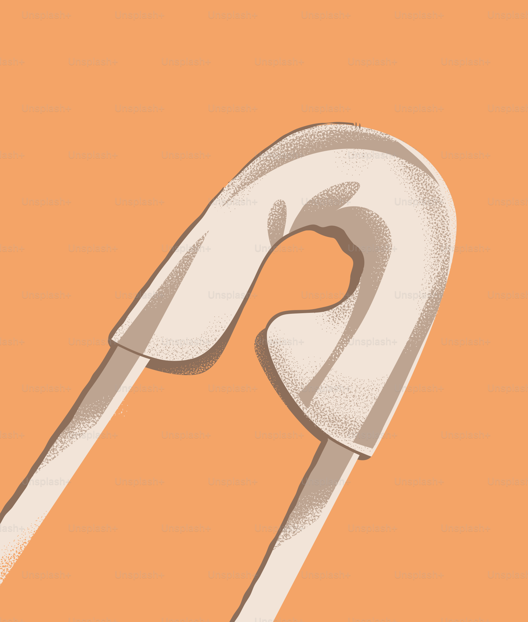 Uma ilustração detalhada de um alfinete de segurança.